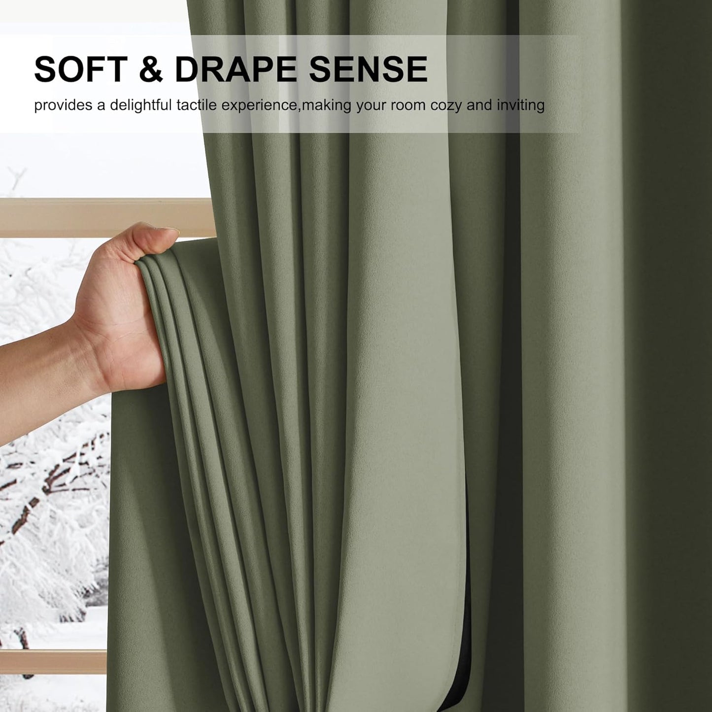 NICETOWN Thermal Insulated Blackout Curtains Room Darkening & Energy Saving Solid Grommet Top Plylux Curtain Panels for Home Decor Bedroom Windows, Dark Mallard, 52W x 63L in, 2 Panels