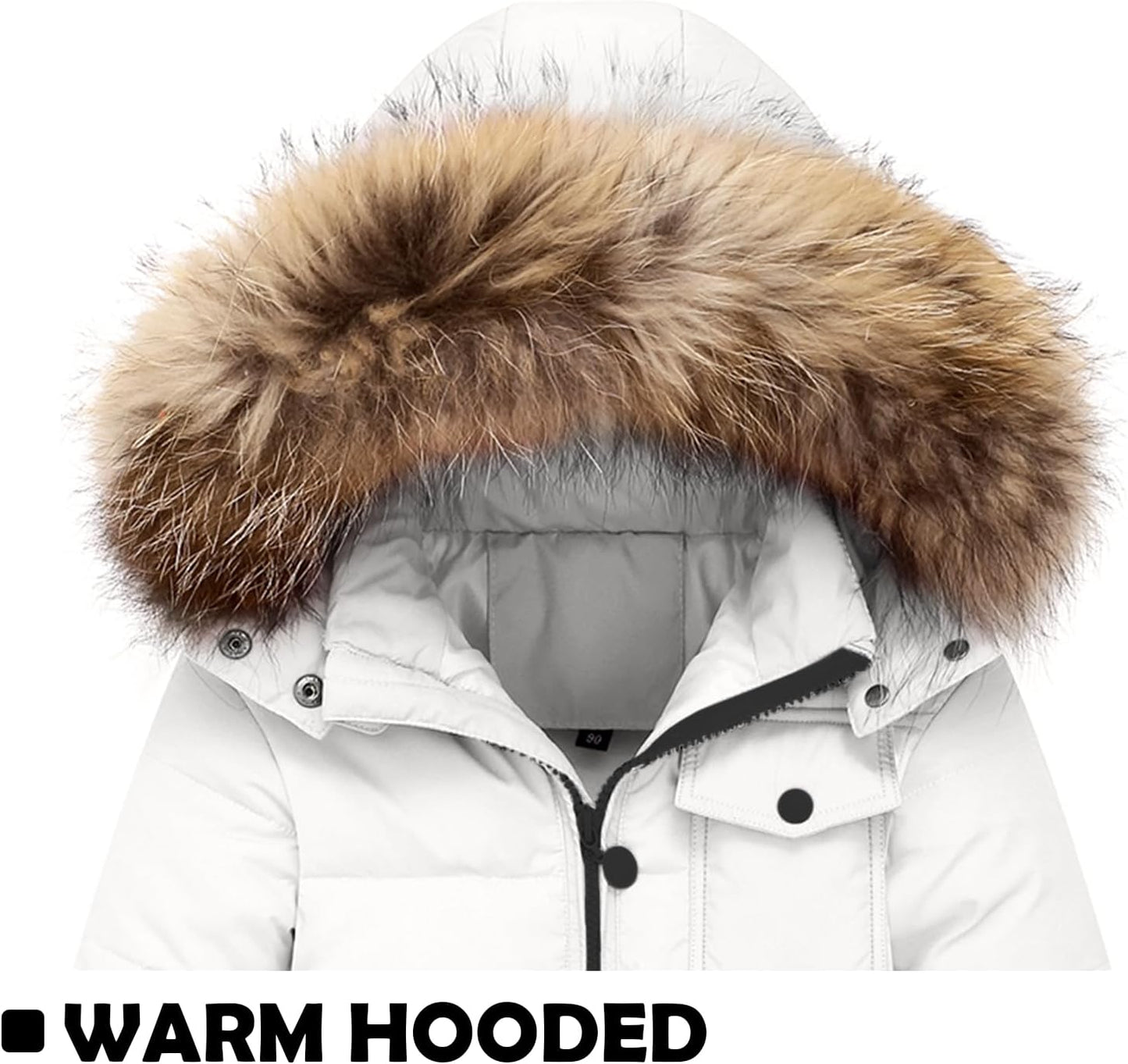 Baby Girl Winter Snowsuit Coat Boy Fur Snow Pants Bib Jacket For Toddler Clothes