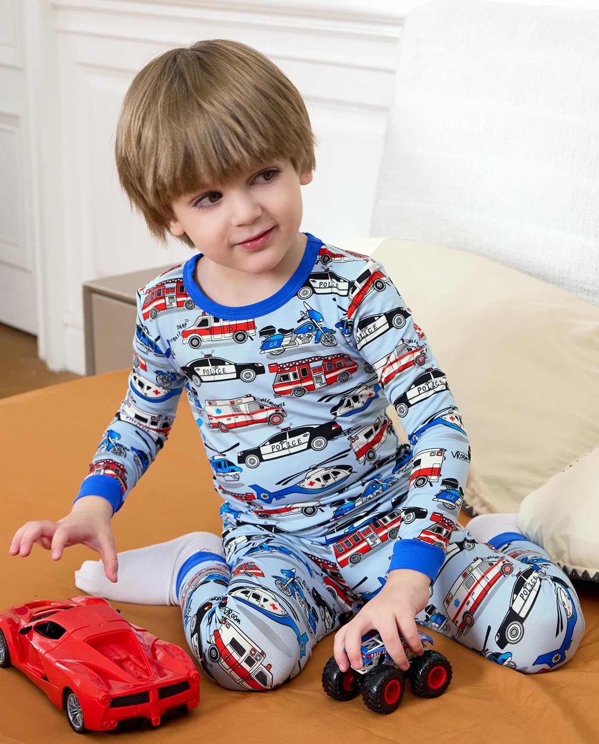 Bamboo Viscose Toddler Pajamas Boys Girls Baby 12M-8Y Pjs Sets Kids 2pcs Snug fit Long-Sleeve Sleepwear