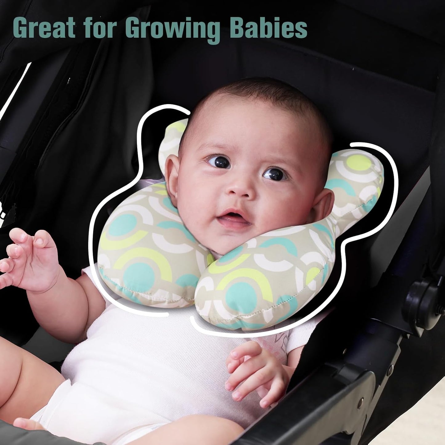 KAKIBLIN Baby Travel Pillow,Neck Pillows for Car Seat,Upgraded Baby Head Pillow,Toddler Head and Neck Support Pillow for Car Seat, Pushchair,Travel (Circle)