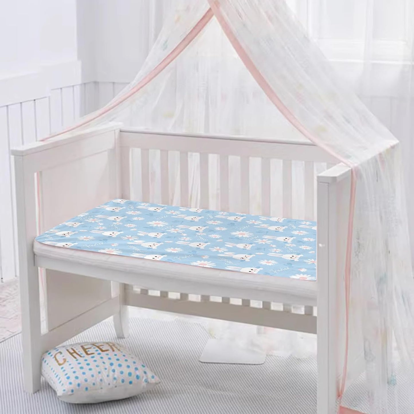 Personalized Baby Blanket with Name, Custom Floral Name Cute Rabbit Blanket Toddler Girls Soft Flannne Swaddling Blankets Customized Memorial Gift from Nane Grandma for Infant Newborn Shower