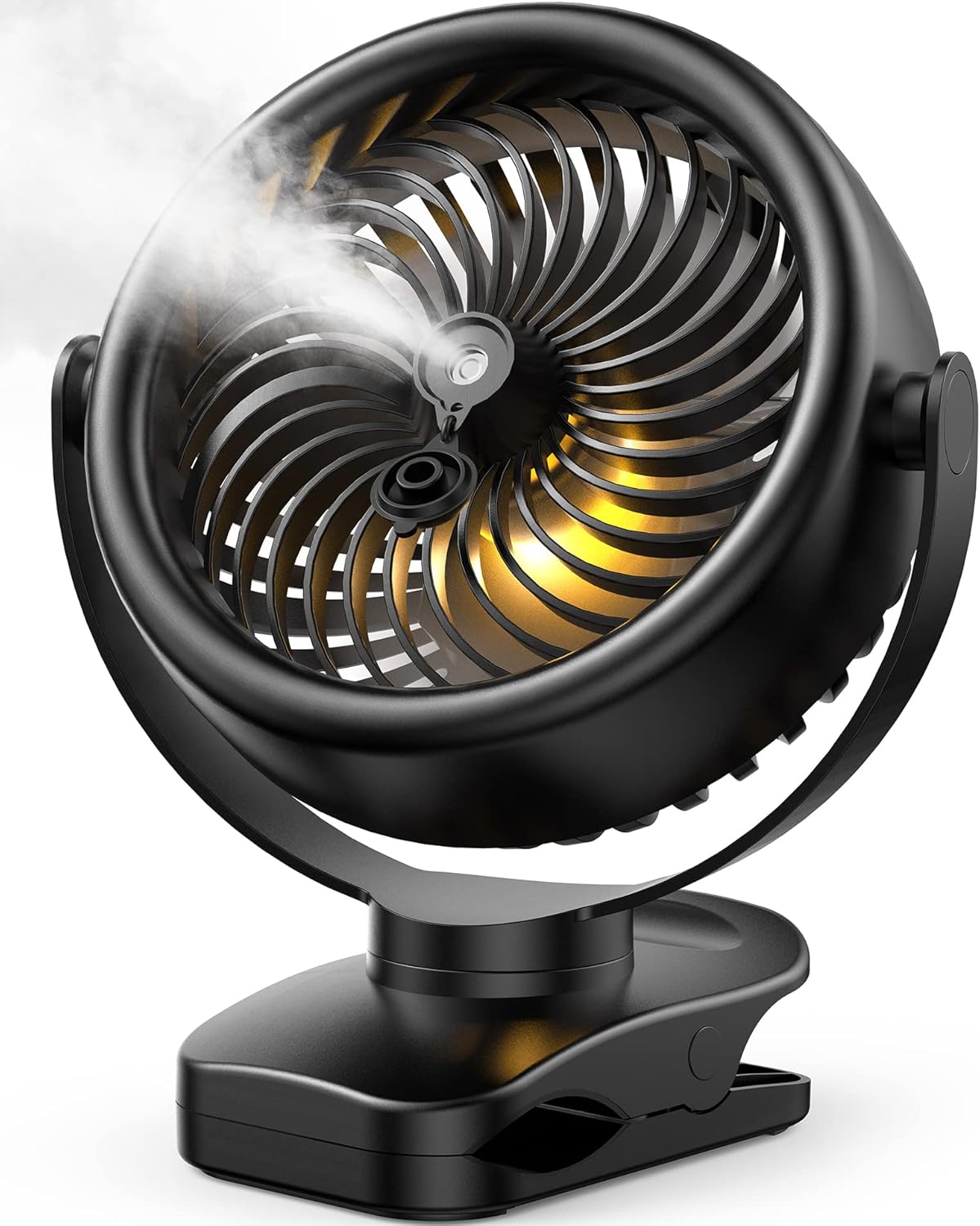 TYZU 7 Inch Portable Misting Fan 4000mAh Battery 360° Rotatable 130mlTank 4 Speeds and Timer, Fan for Baby, Office,Travel,Treadmill, Outdoors Camping,Golf Cart