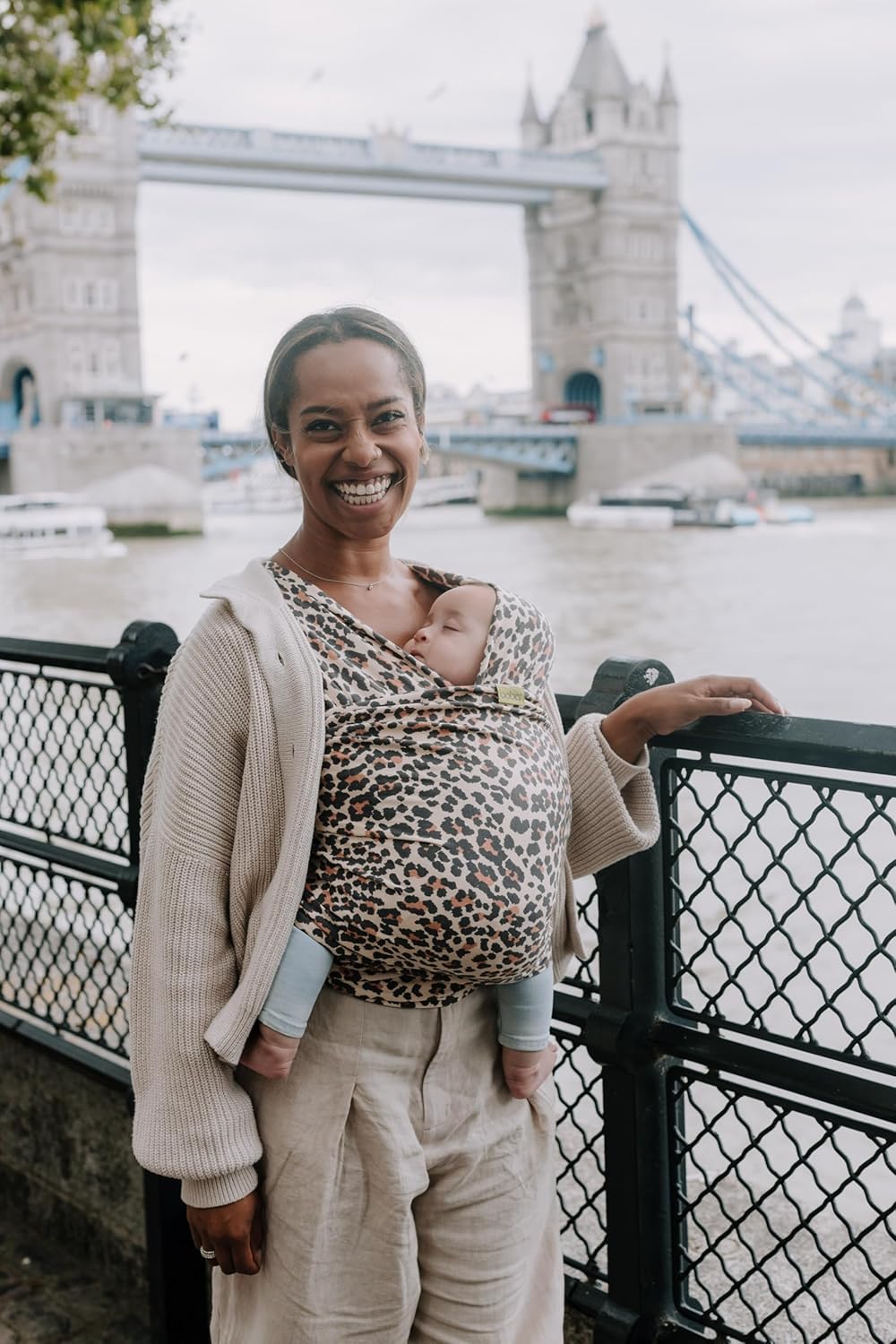 Boba Baby Wrap Carrier - Original Baby Carrier Wrap Sling for Newborns - Baby Wearing Essentials - Newborn Wrap Swaddle Holder, Newborn to Toddler Infant Sling (Leopard)