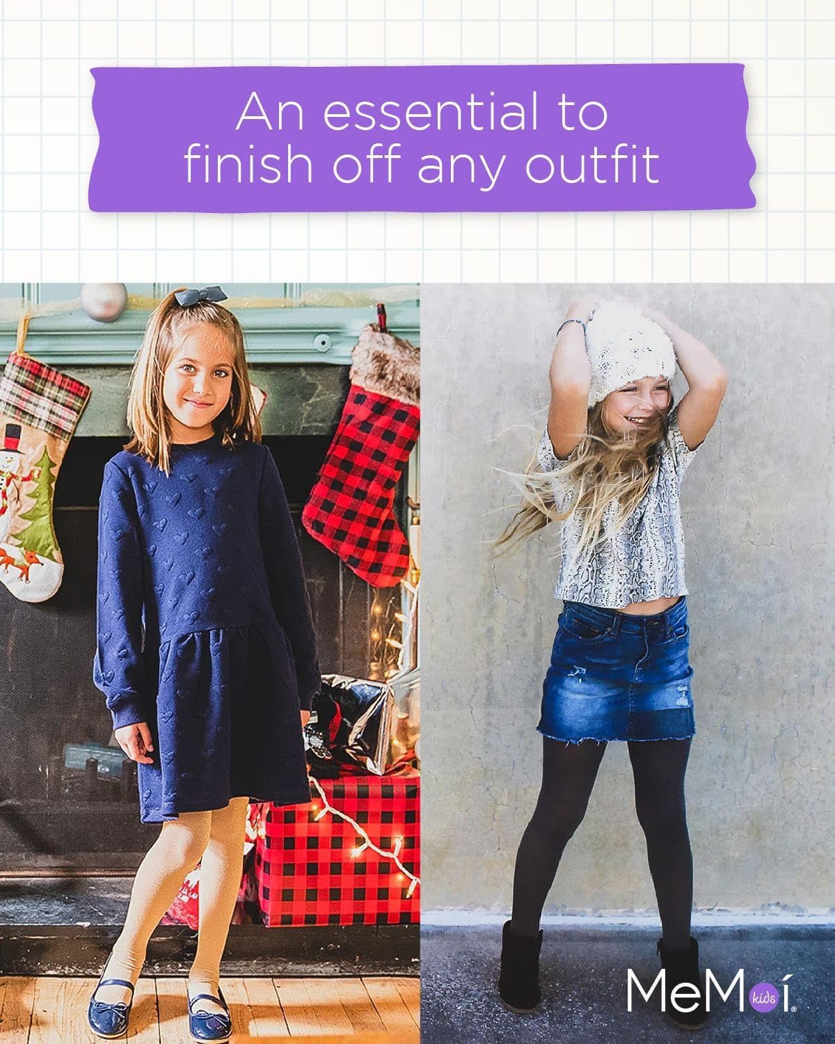 MeMoi Shining Star Shimmer Tights for Girls, Ultra Soft and Lightweight Opaque Girl Tights - Sizes 2-14