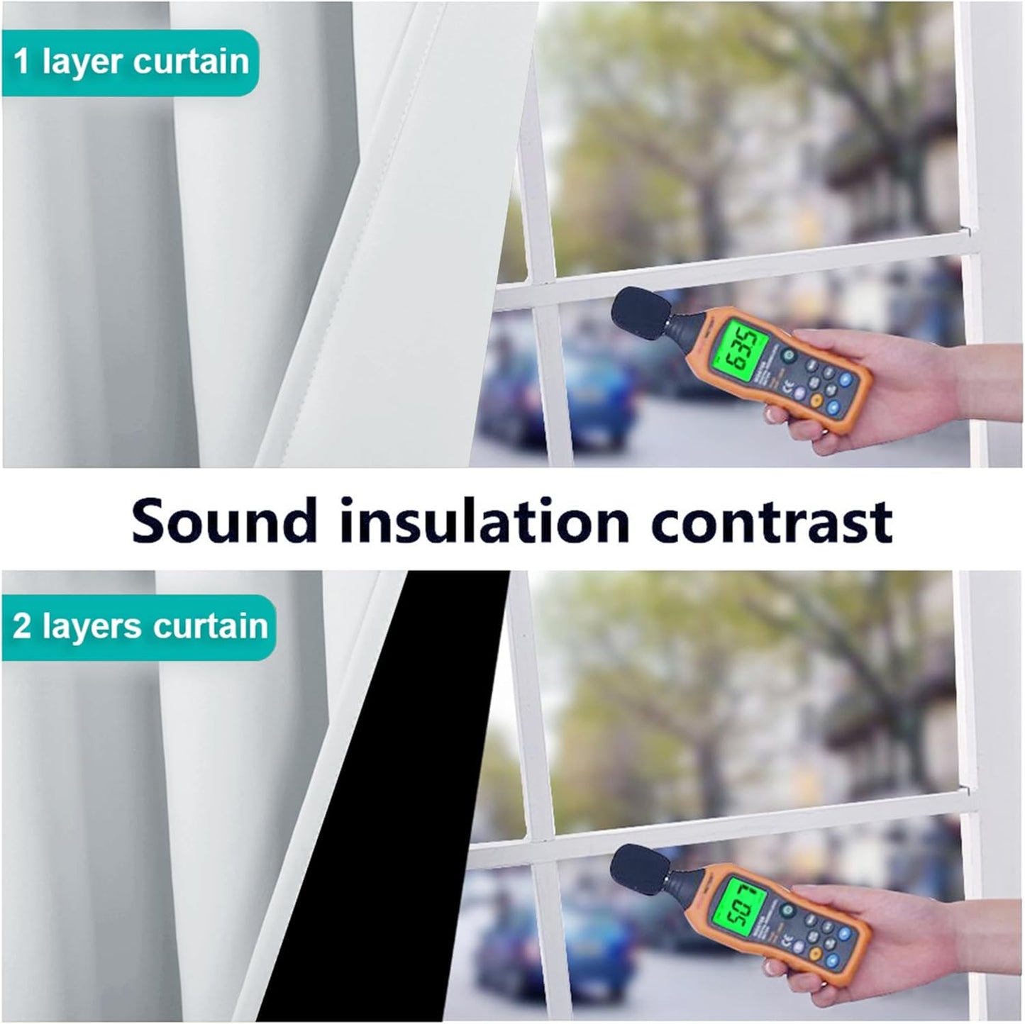 NICETOWN Blackout Curtains 80 inches Long, 2 Pieces, 42" Wide Each Panel, Greyish White, Full Light Blocking Drapes with Black Liner for Nursery, Thermal Insulated Draperies for Hall, Villa