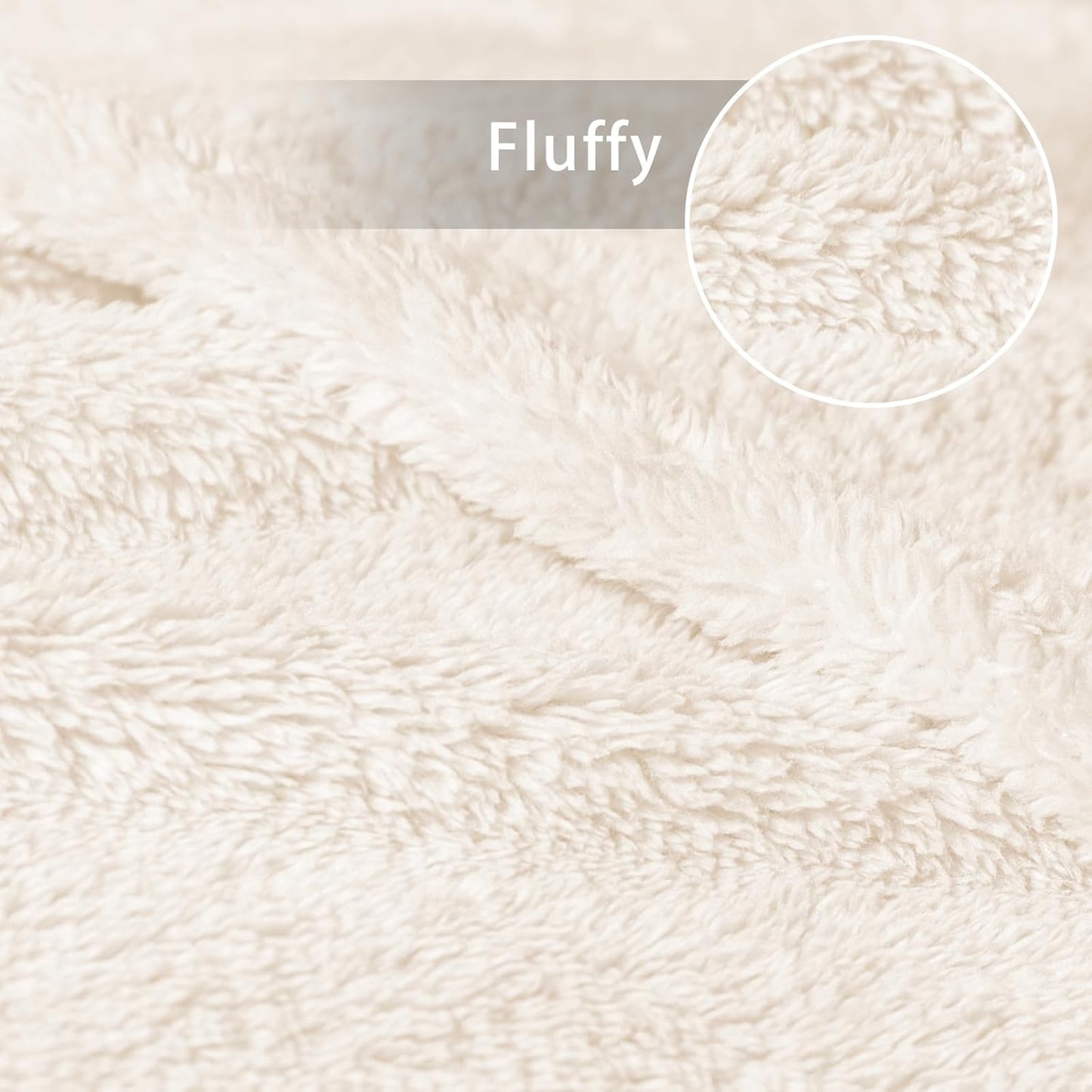 Exclusivo Mezcla Queen Size Flannel Fleece Blanket, Super Soft Velvet Plush Bed Blanket, Fuzzy Cozy and Warm for All Seasons, 90x90 Inches, Ivory
