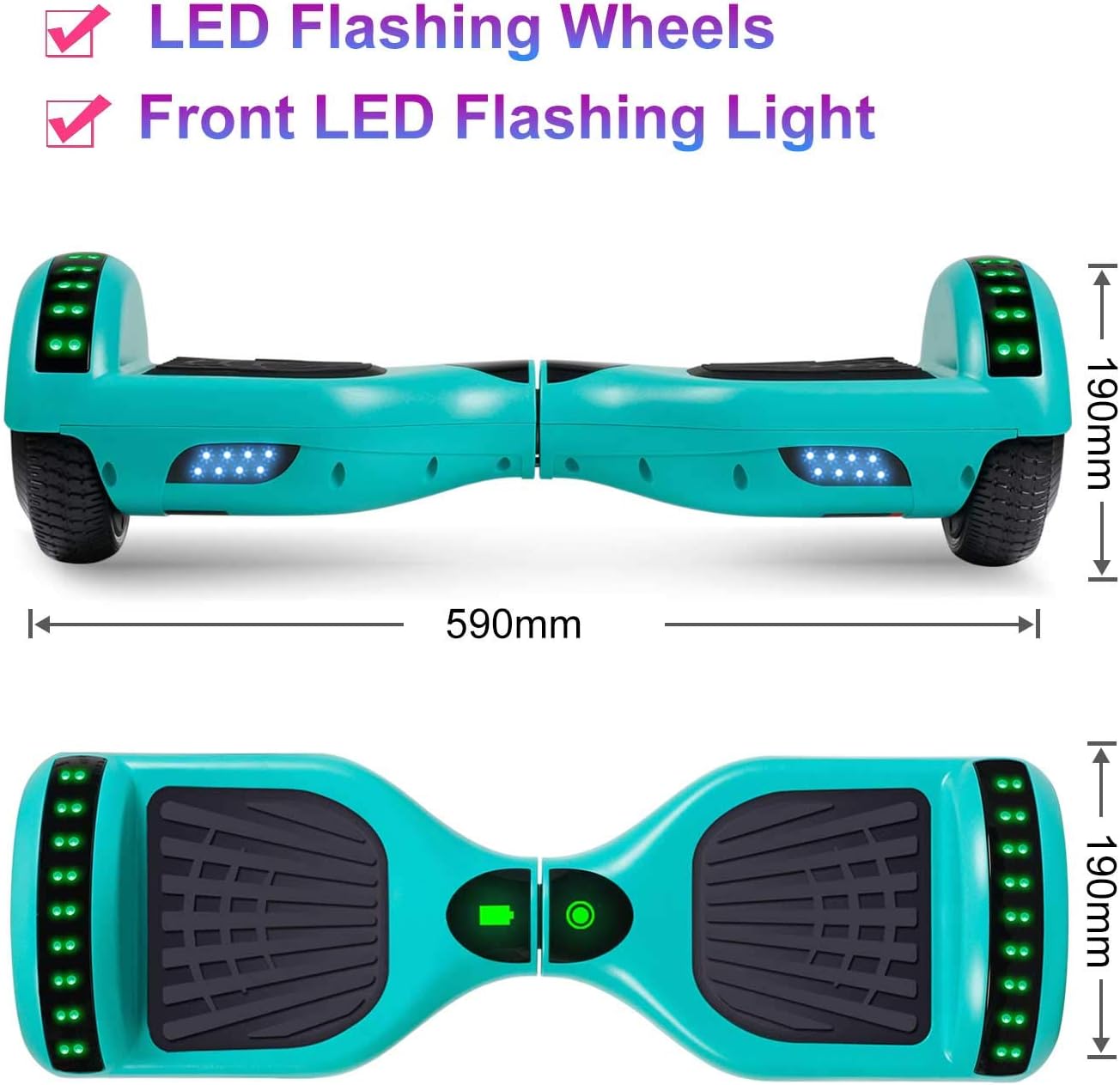 SISIGAD Scooters for Kids Ages 6-12, with Built-in Bluetooth Speaker and 6.5" Colorful Lights Wheels, Safety Certified Self Balancing Scooter Gift for Kids