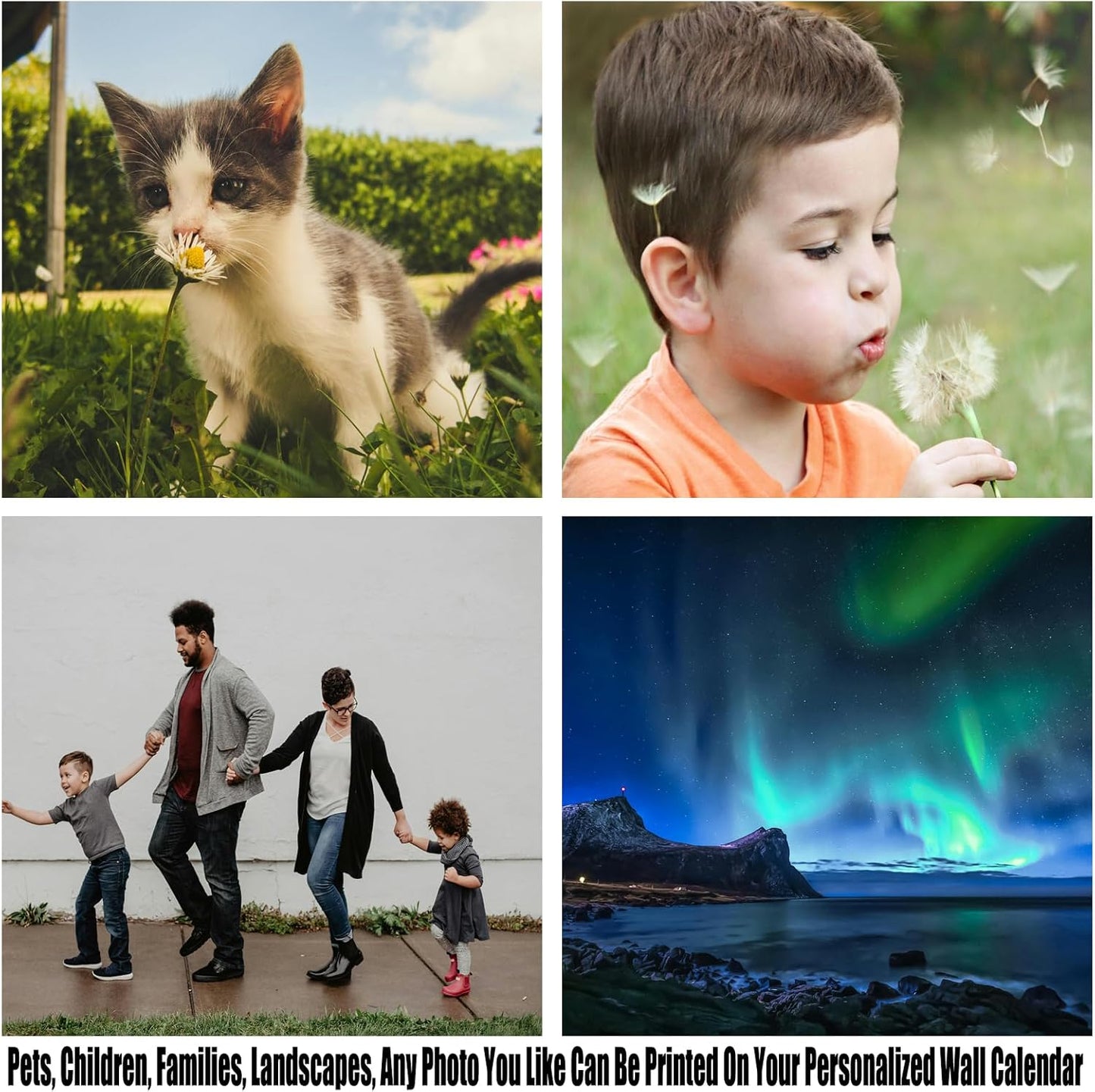 Customized Photo Wall Calendar 2026 for Home Cats Dogs Family Personalization Calendar 11 x 17 Inch Covering January to December 2026,Quality Printed Photo Wall Calendar,Can Print 13 of Your Photos