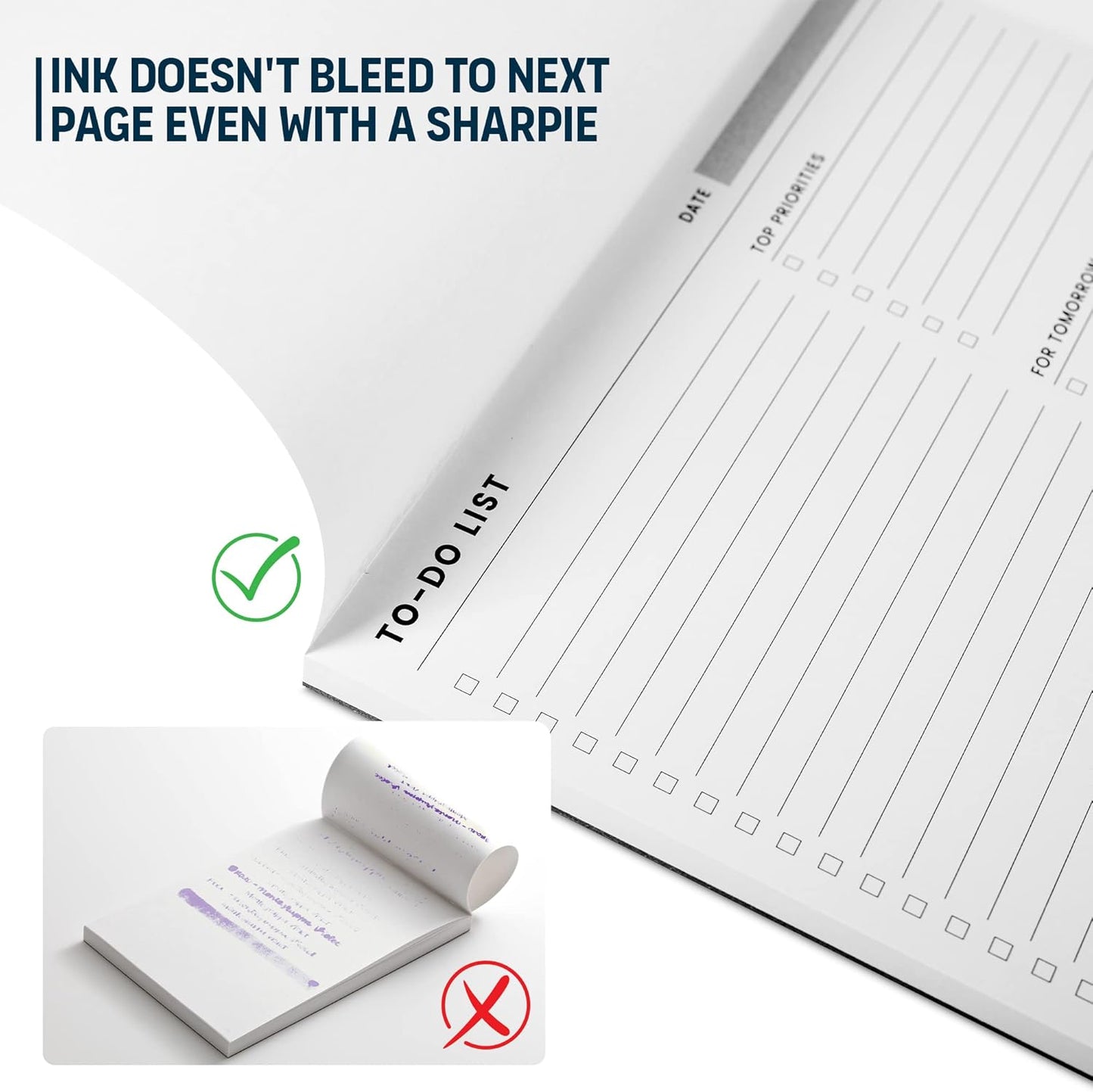 To Do List Notepad: With Multiple Functional Sections - Large Size 8.5x11" 52 Sheets - Tear Off Daily Planner Notebook - Task CheckList Organizer Agenda Pad for Work - Note, Plans, Goals, Grocery, and