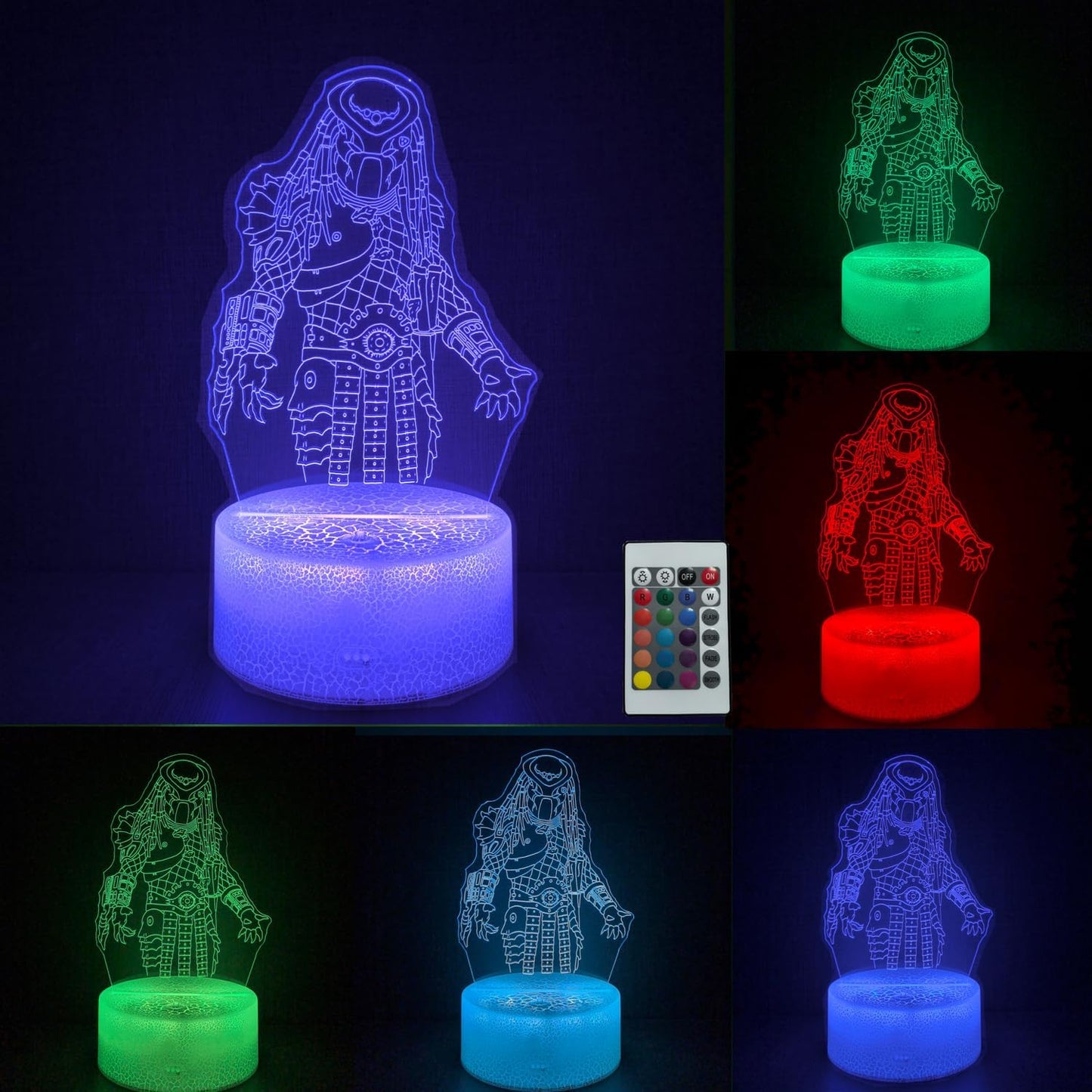 3D Alien Night Light, Horror Monster Illusion Table Lamp with 16 Colors Remote Control Touch Lamp LED USB Night Light Desk Lamps Room Decorations Home D¨¦cor