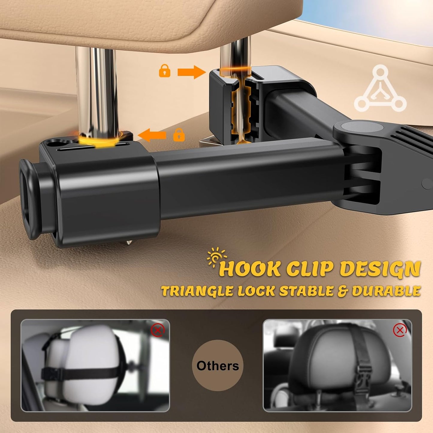 Baby Car Mirror with Light, 7 RGB Light Rear Facing Baby Car Seat Mirror with Remote Control Rechargeable 360° Rotation Hook Clip Design Wide View Shatterproof