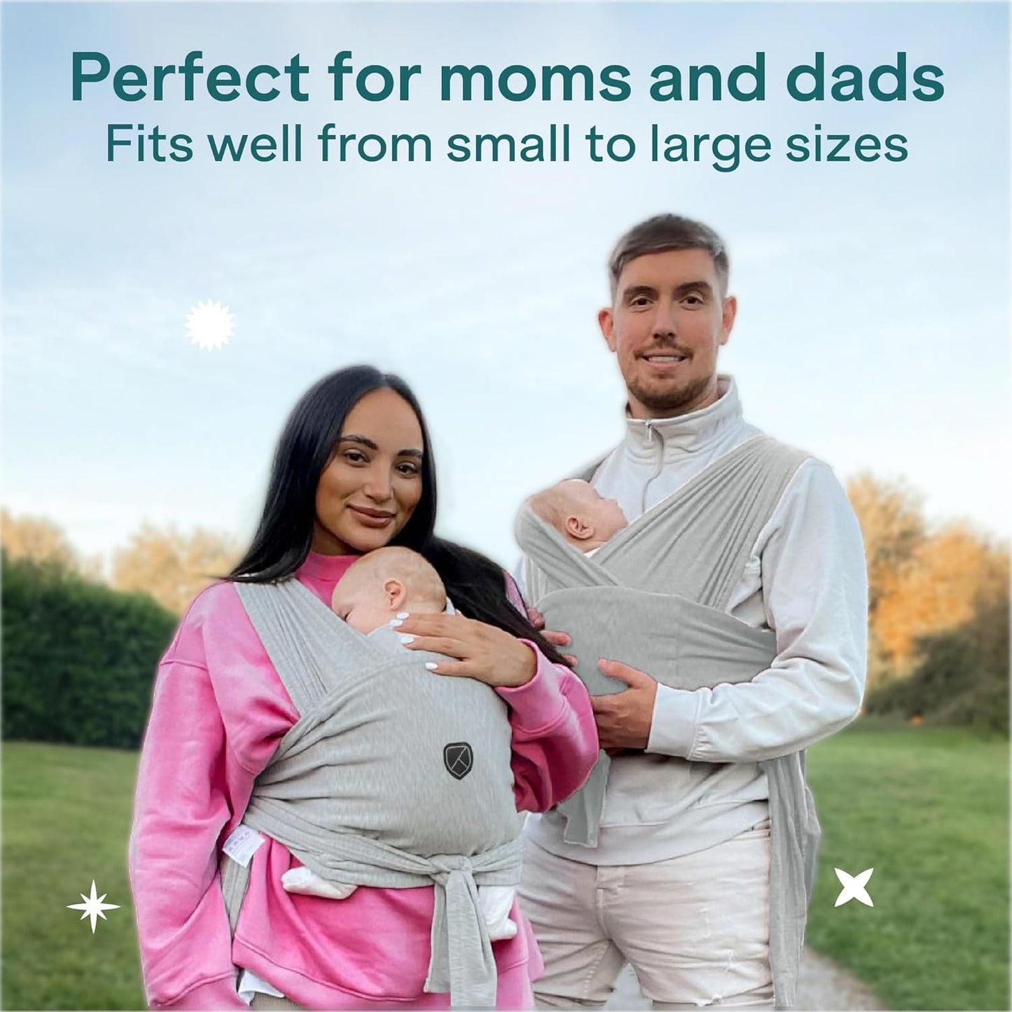 Koala Babycare Baby Carrier Wrap, Easy to Wear As a T-Shirt - Original Baby Carrier Newborn to Toddler - Sling One Size Fits All - Baby Wraps Carrier Up to 22lbs