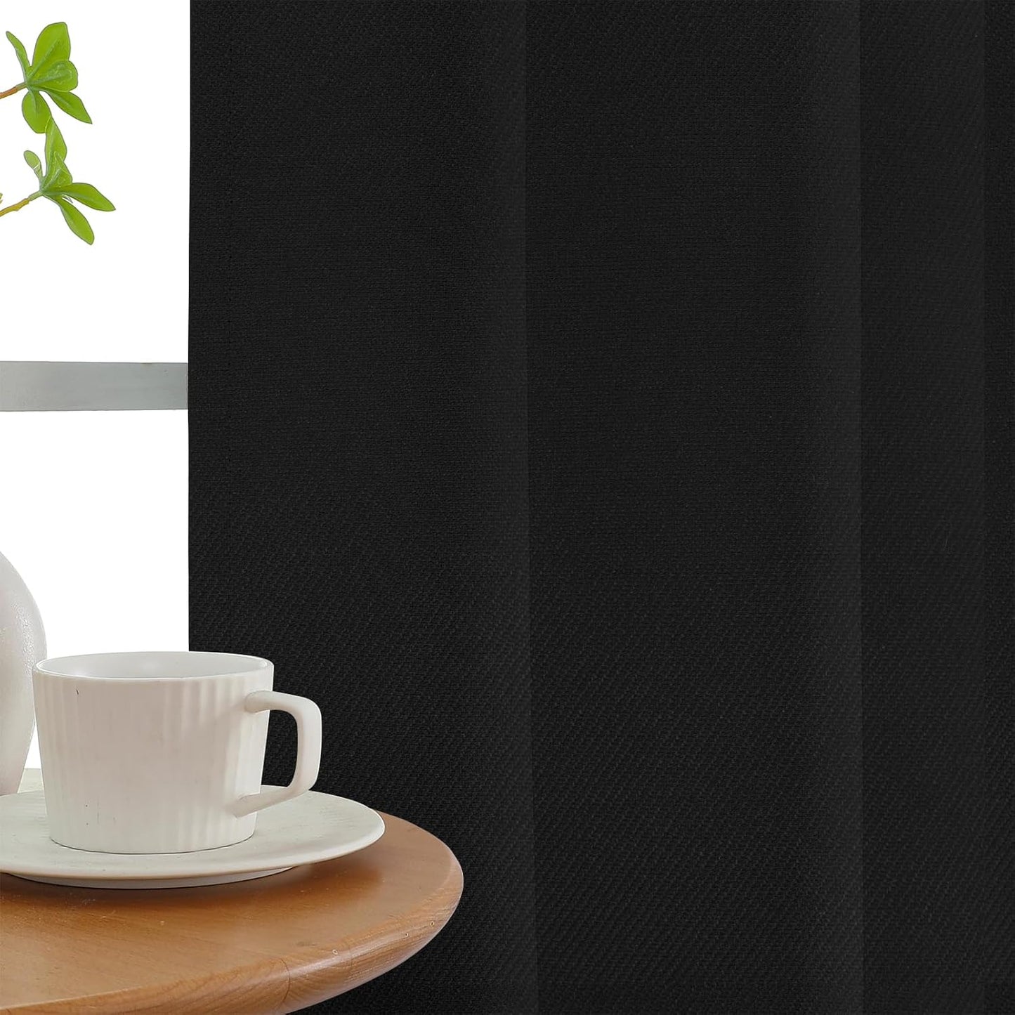 Joydeco 100% Blackout Curtains 108 Inches Long 2 Panels Set, Thermal Insulated Long Curtains& Drapes 2 Burg, Room Darkening Drapes for Bedroom Living Room Window (Black, W52 x L108 Inch)