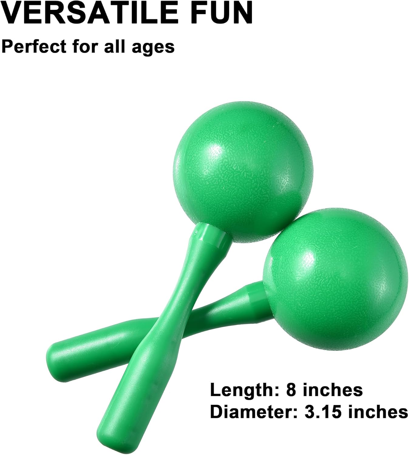 Maracas for Kids Adults, 8 Inch, Set of 2, Green
