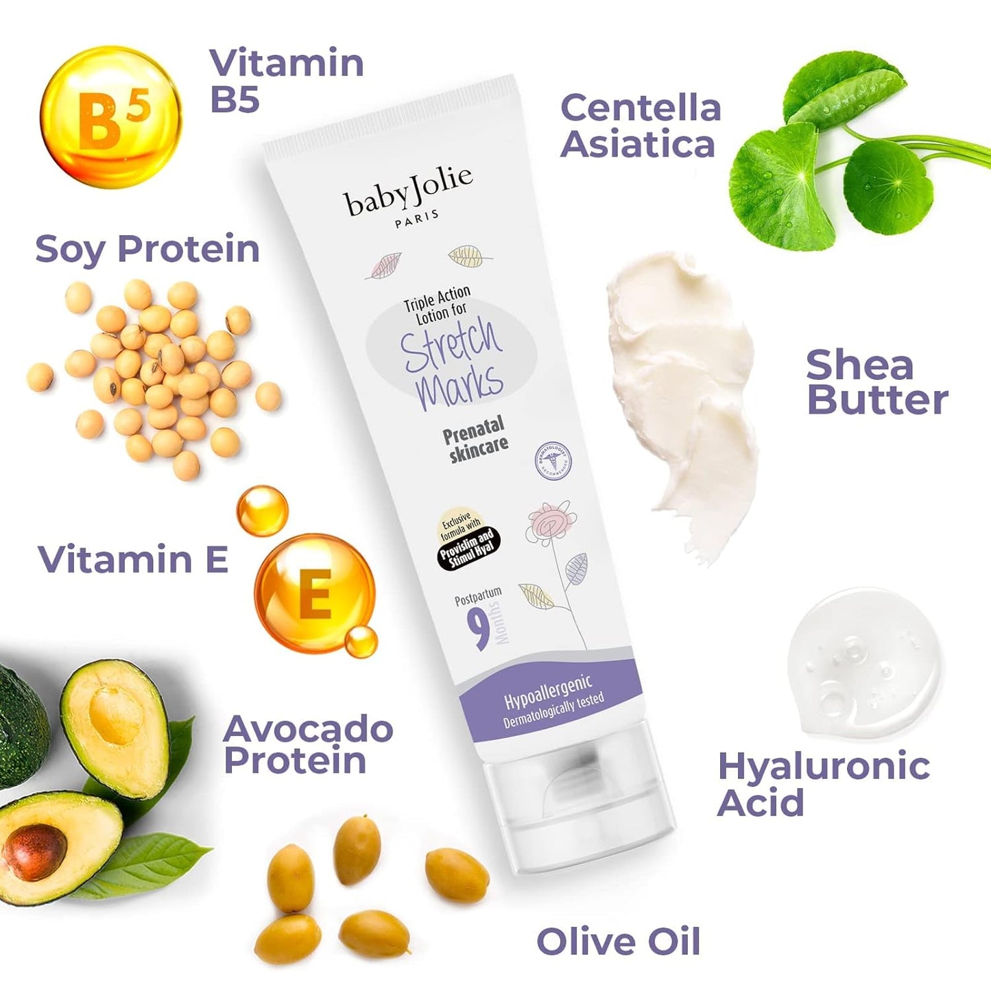 Baby Jolie Stretch Mark Cream for Pregnancy | Triple Action Lotion for Stretch Mark Prevention (Set)