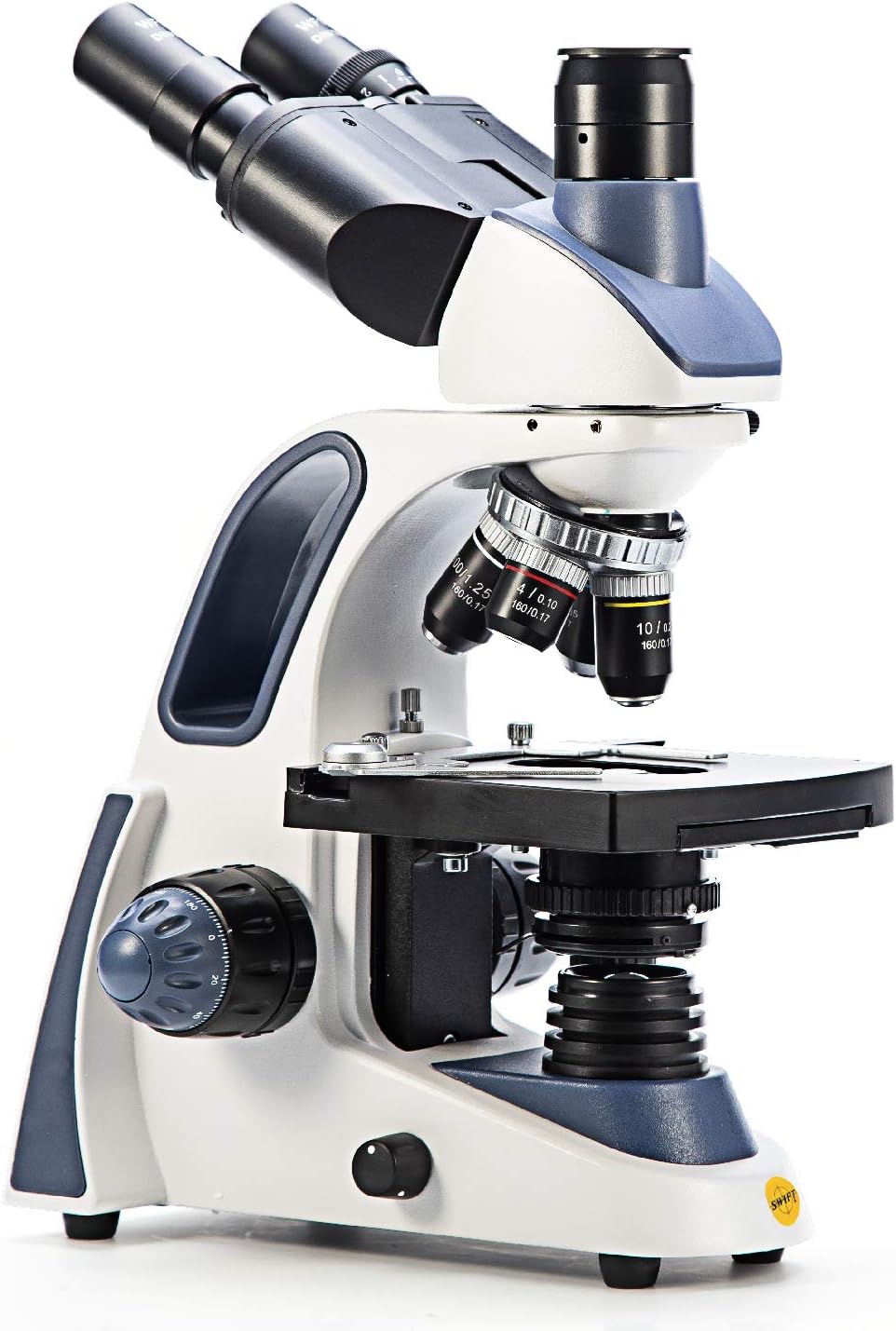 SWIFT Compound trinocular Microscope, 40X-2500X Mechanical Stage Microscope for Adults with 10MP Camera and Slides,Software Windows/Mac Compatible