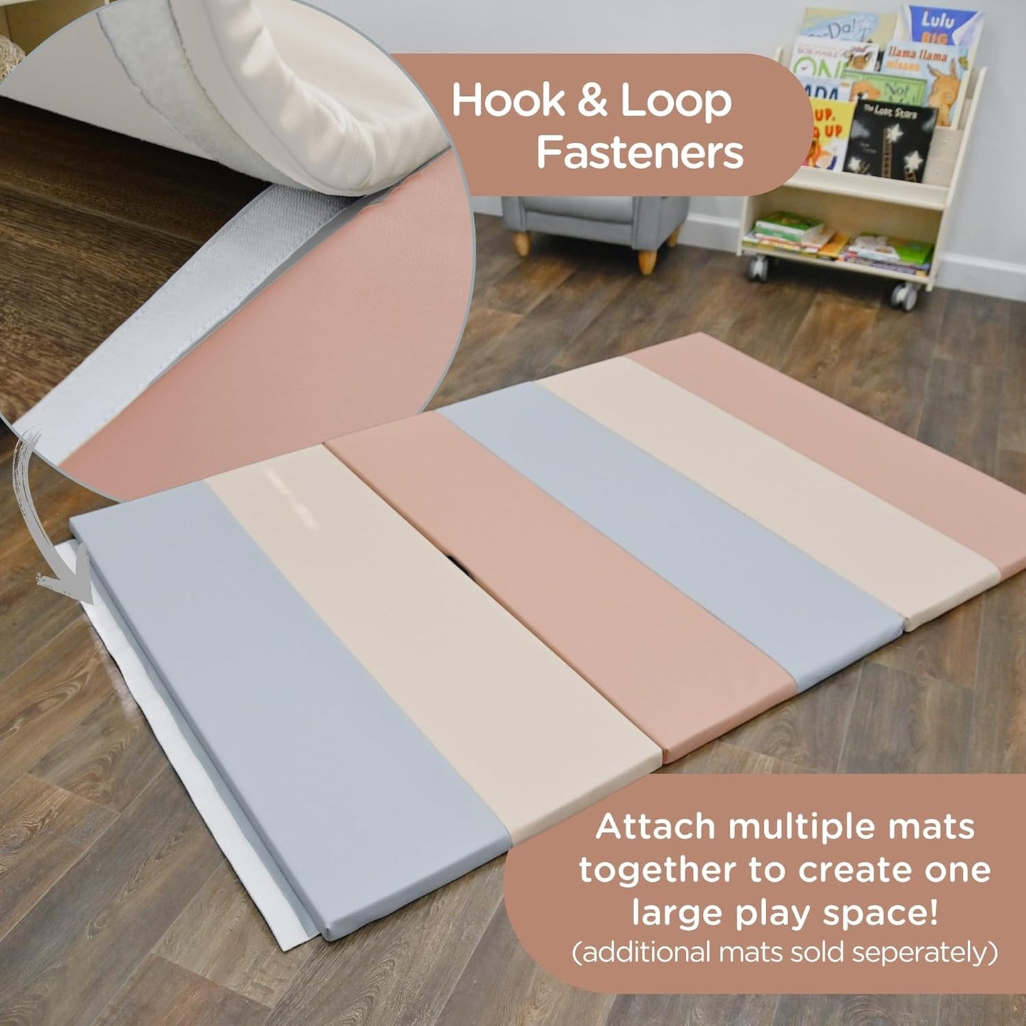 Children's Factory 4' x 6' Folding Gym Mat, Foam Play Mats for Playrooms, Daycare, Preschool, Homeschool, Elements