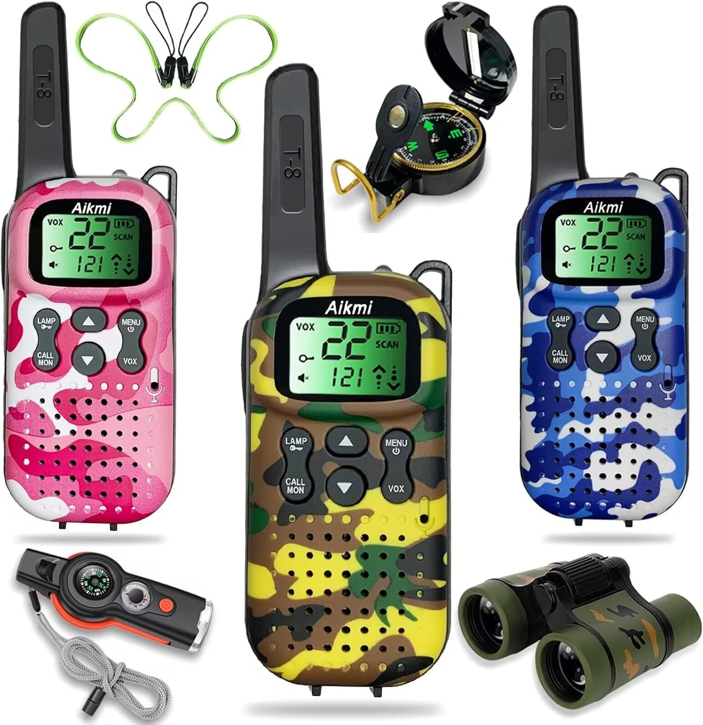 Walkie Talkies for Kids Toys Boys Gifts Aged 5+ Long Range 2 Way Radio for Camping Hunting Hiking Outdoor Game 6 7 8 9 10 Year Old Birthday Present for Kids