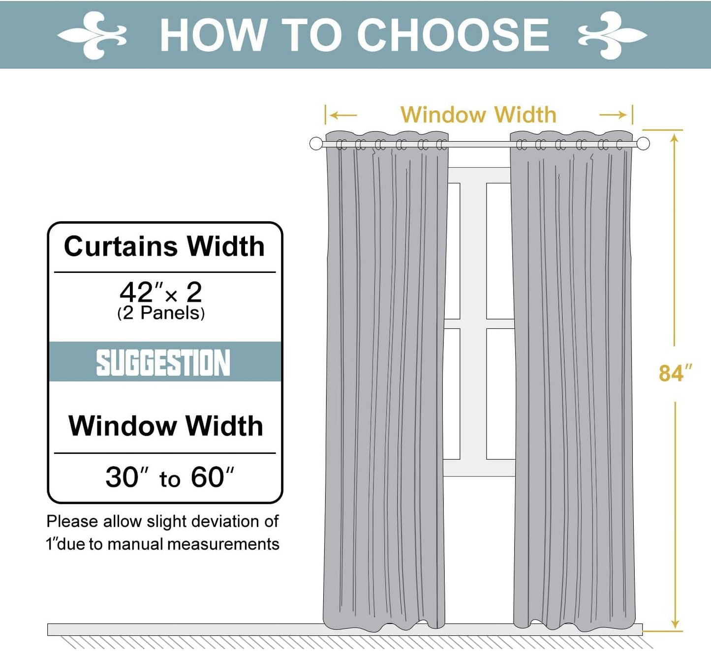ChrisDowa Grommet Blackout Curtains for Bedroom and Living Room - 2 Panels Set Thermal Insulated Room Darkening Curtains (Light Grey, 42W x 84L)