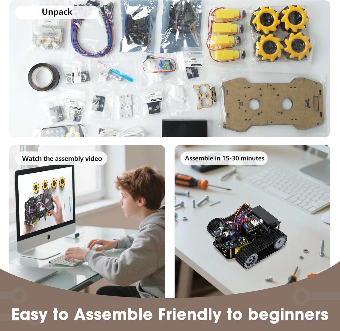 Robotics Kit for Kids Ages 8–12, Smart Robot Tank Car Compatible with Arduino & Scratch, STEM Toys for Boys Ages 8–12, App & Remote Control, Birthday Gift for Boys, Girls and Adults