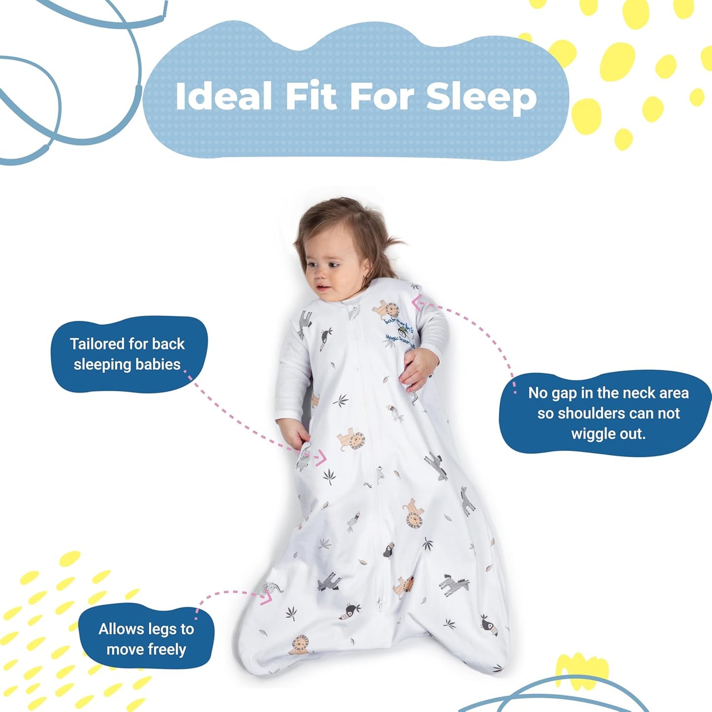 Magic Sleepsuit Baby Merlin's Cotton Baby Swaddle Transition Product - Soft and Cozy Design, Double Zipper for Easy Diaper Changes, Promotes Safe Sleep, 3-6 Months - Pink - Small 12-18lbs