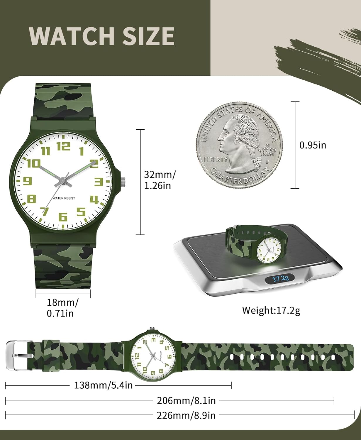 Kids Analog Watch Boys Girls, 30M Waterproof, Sports Watch for Boys, Easy to Read Children's Thin Dial Wrist Watches with Soft Band, for Ages 5-15 Kids Great Birthday Gifts Christmas Day