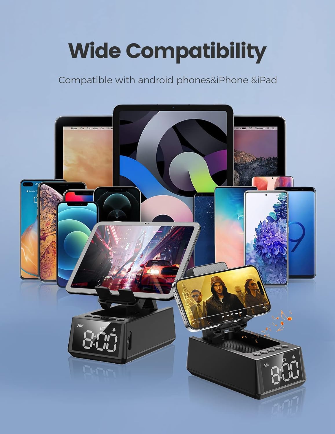 Birthday Gifts for Men Women-Bluetooth Speaker with HD Sound, Stocking Stuffers White Elephant Gifts for Adults, Kitchen Gadgets for Anniversary Idea Gift for Dad Mom Husband Wife(Black)