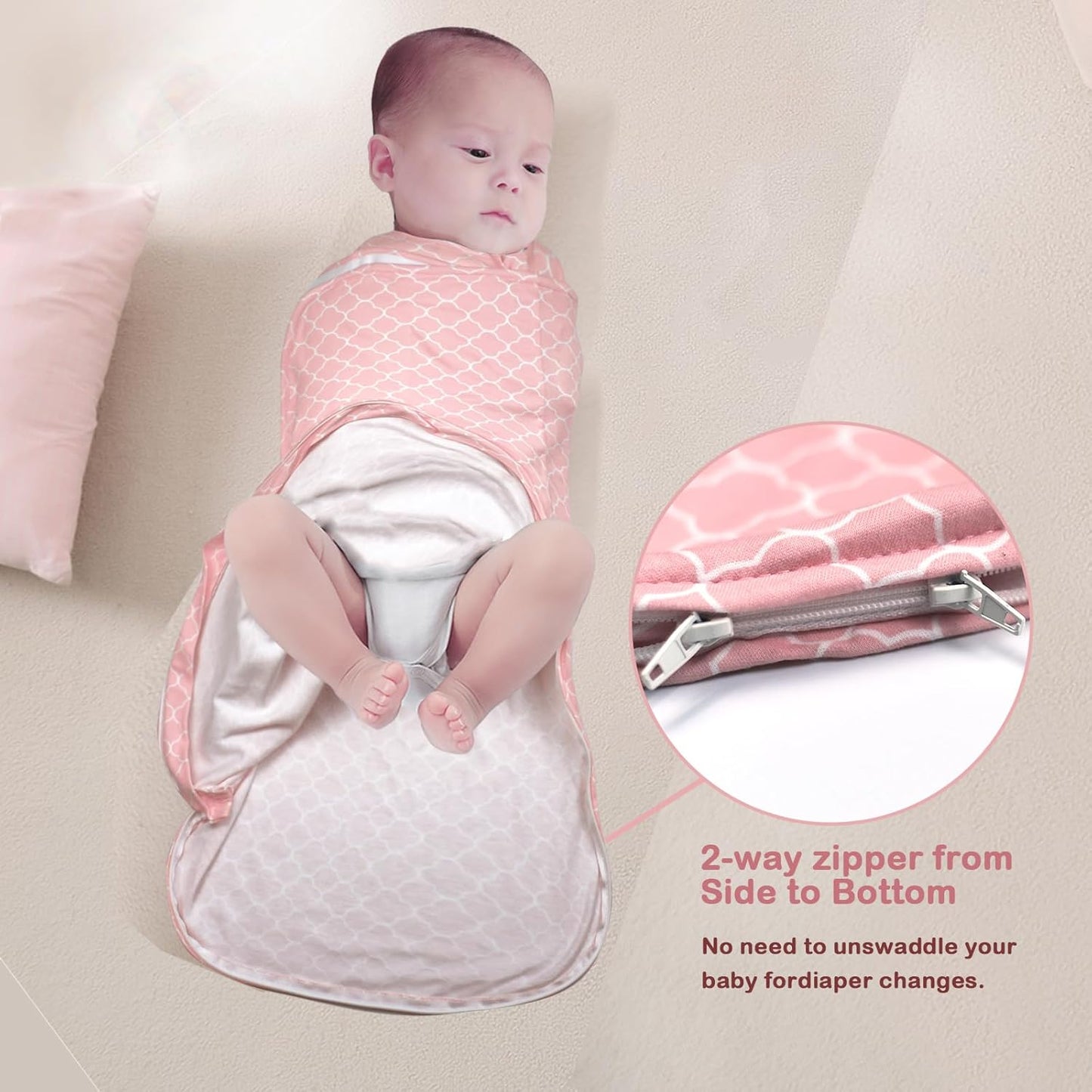 Baby Sleepsack Swaddle 3-Way Adjustable Wearable Blanket Boy and Girl,100% Cotton,6-12 Months