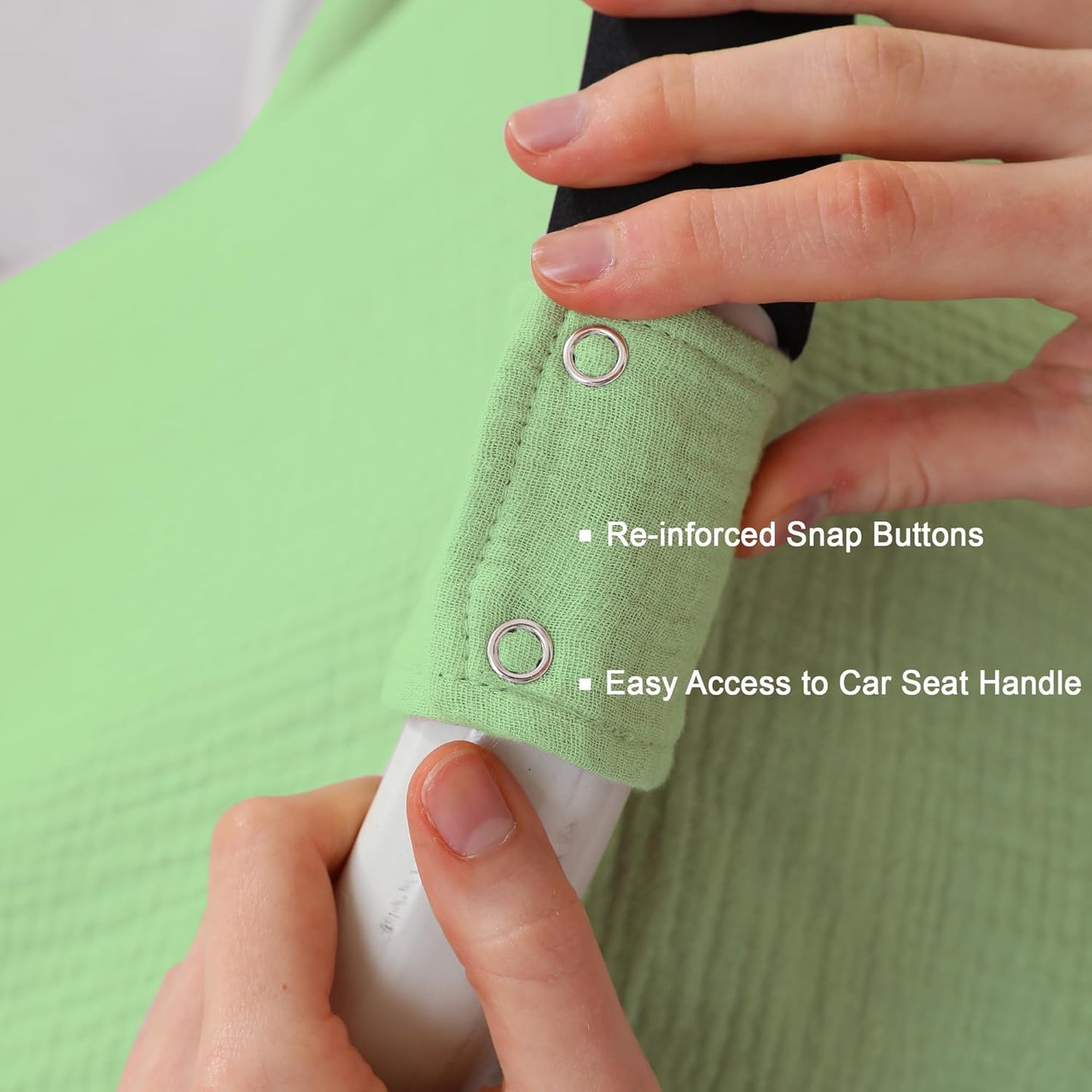 100% Muslin Cotton Car Seat Cover Baby, Carseat Canopy Cover, Universal Fit Stroller Covers for Boys and Girls (City Green)