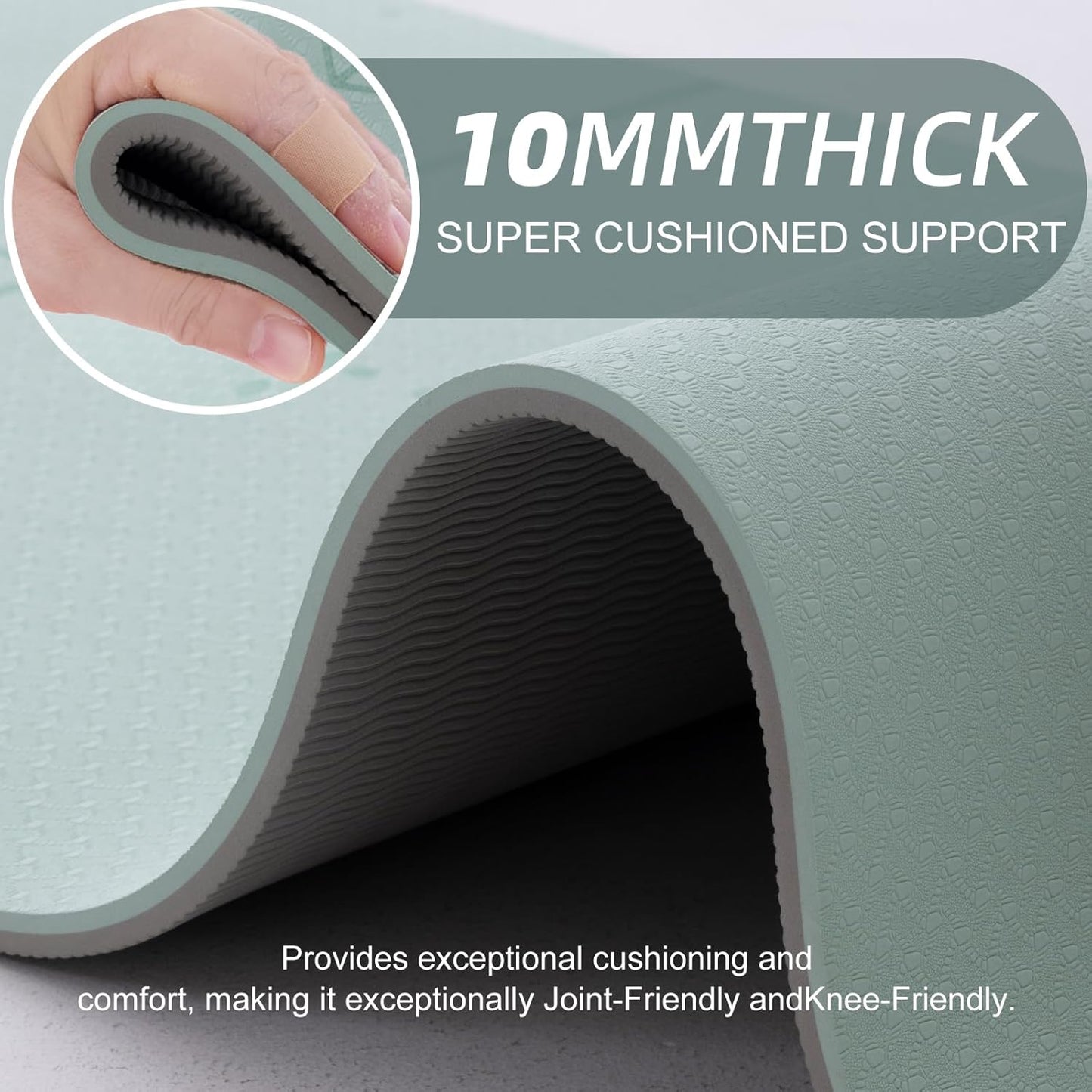 UMINEUX Yoga Mat Extra Thick 1/3'' & 2/5" Non Slip Yoga Mats for Women Eco Friendly TPE Fitness Exercise Mat with Carrying Sling & Storage Bag