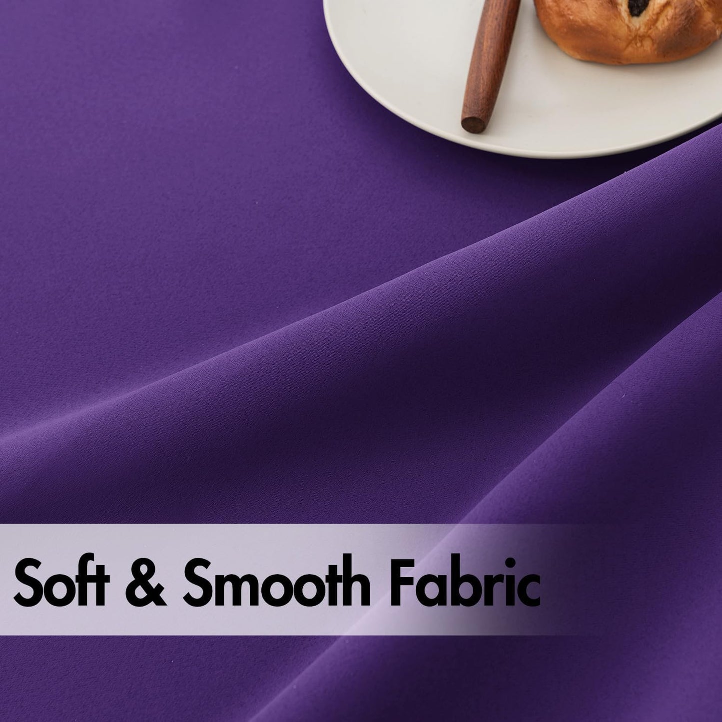 ANRODUO Back Tab Blackout Curtains for Bedroom Living Room, Rod Pocket Pinch Pleated Thermal Insulated Room Darkening Curtains 63 Inches Long 2 Panels, Purple, 42 x 63 Inch