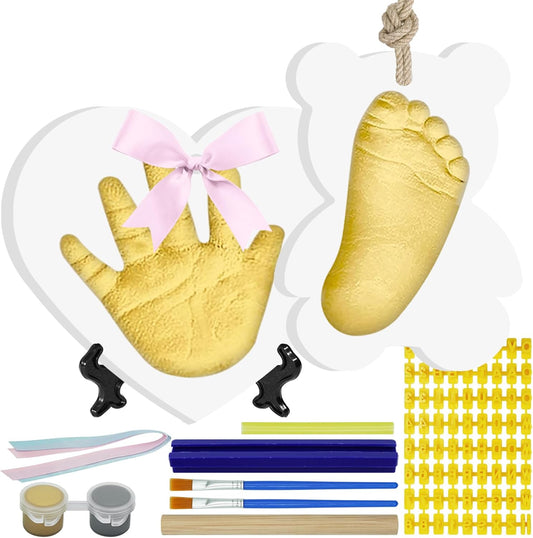 Baby Hand & Footprint Keepsake Kit - Personalized Handprint Footprint Ornament for Newborn Babies, New Mom Gifts, Baby Shower & Registry, Nursery Picture Frame, Pet Paw Print Ornament