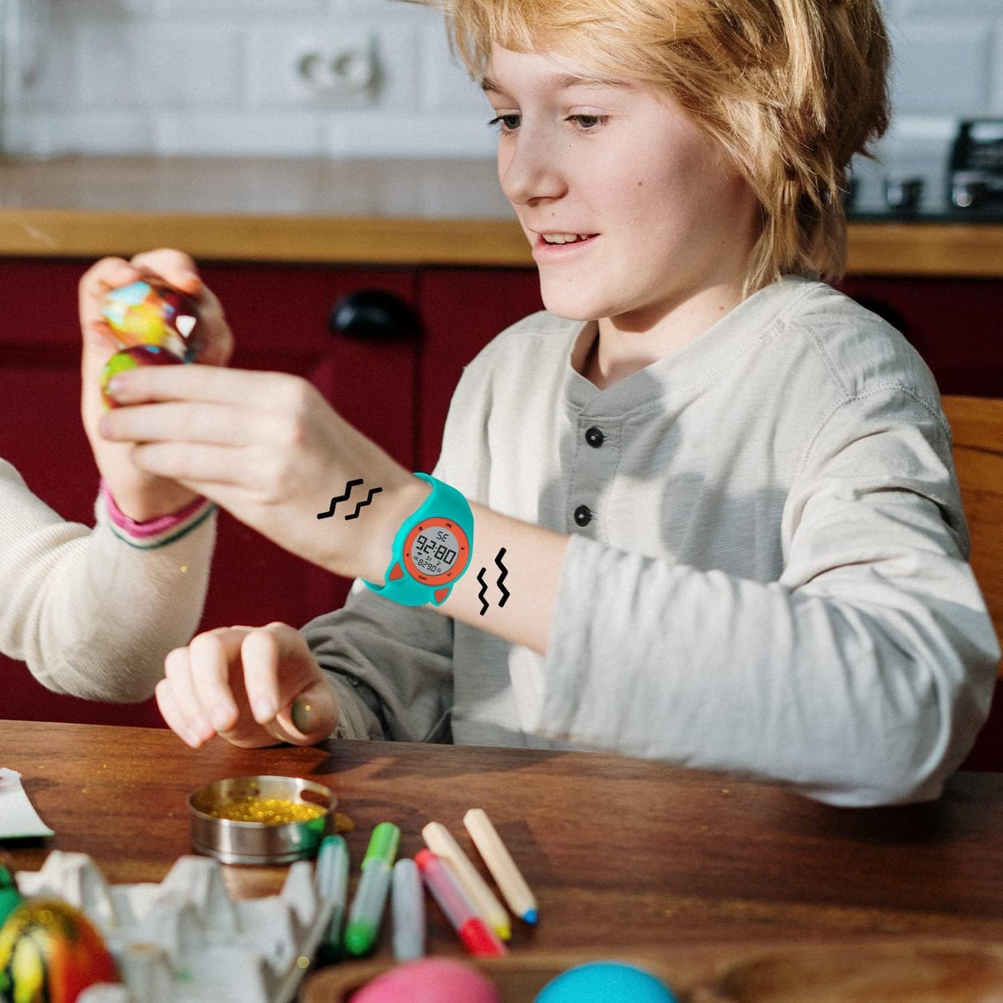 Kids Watches for Girls Boys Digital Sport Watch with Step Counter Pedometer Vibration Alarm Clock, No App Waterproof Fitness Tracker Kids Watch Boys Girls Teens Students Ages 5-16