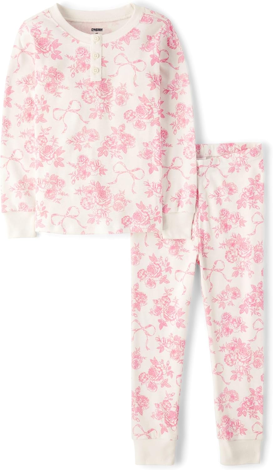 Gymboree Unisex Kid's and Toddler 100% Cotton Henley Long Sleeve Top and Pants,gymmies Pajama Set