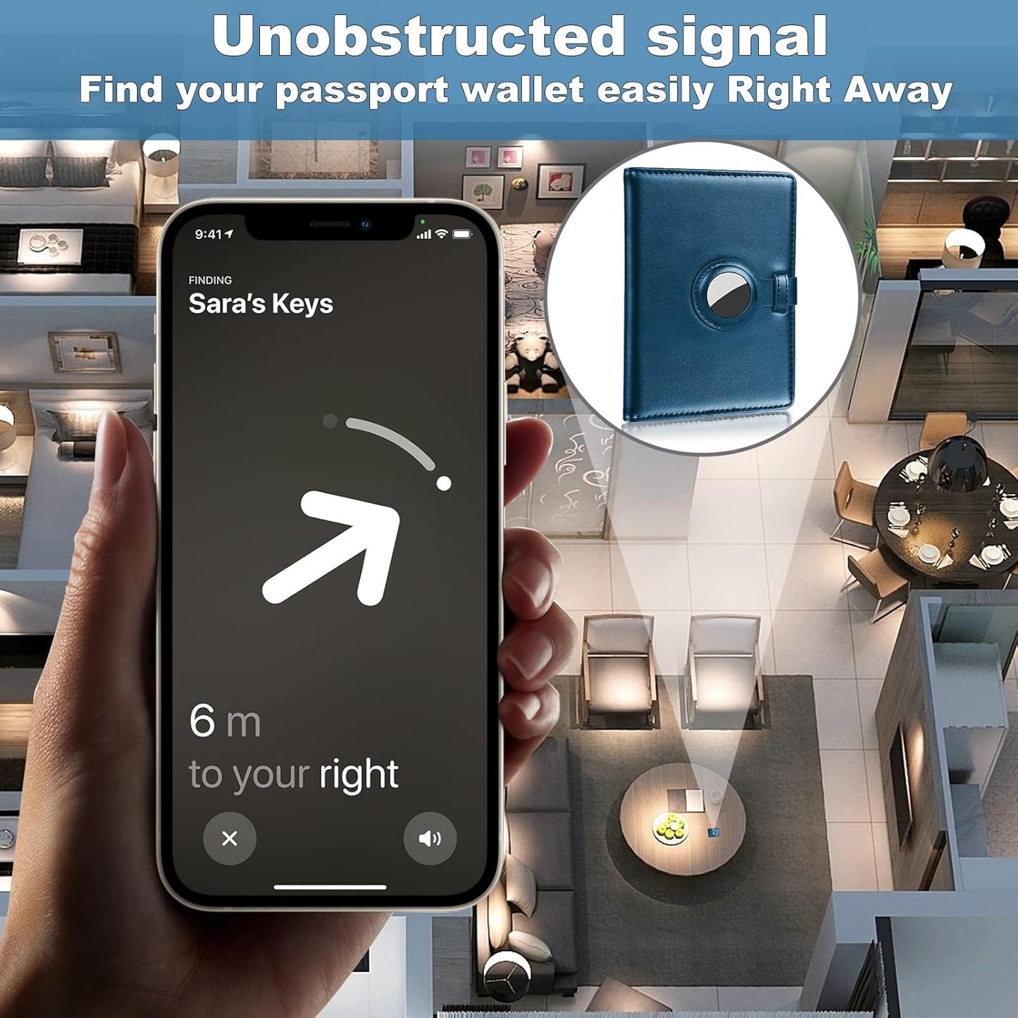 Passport Holder and Vaccine Card Holder Combo with Passport Cover Wallet Travel Passport Wallet Case for Men and Women (Blue)