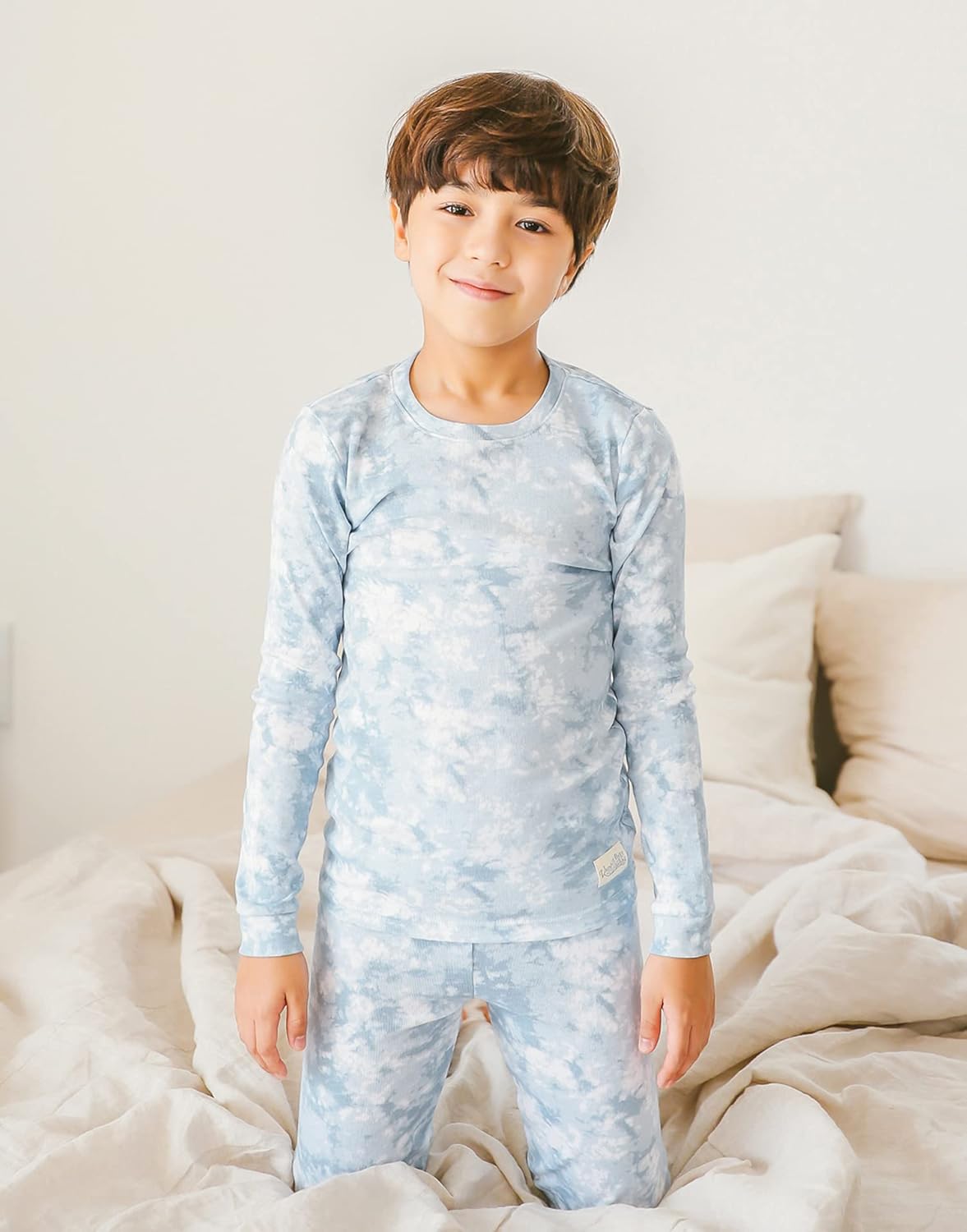 VAENAIT BABY 12M-12Y Toddler Kids Boys Girls 100% Cotton Marbling Tiedye Sung Fit Sleepwear Pajamas 2pcs Pjs Set