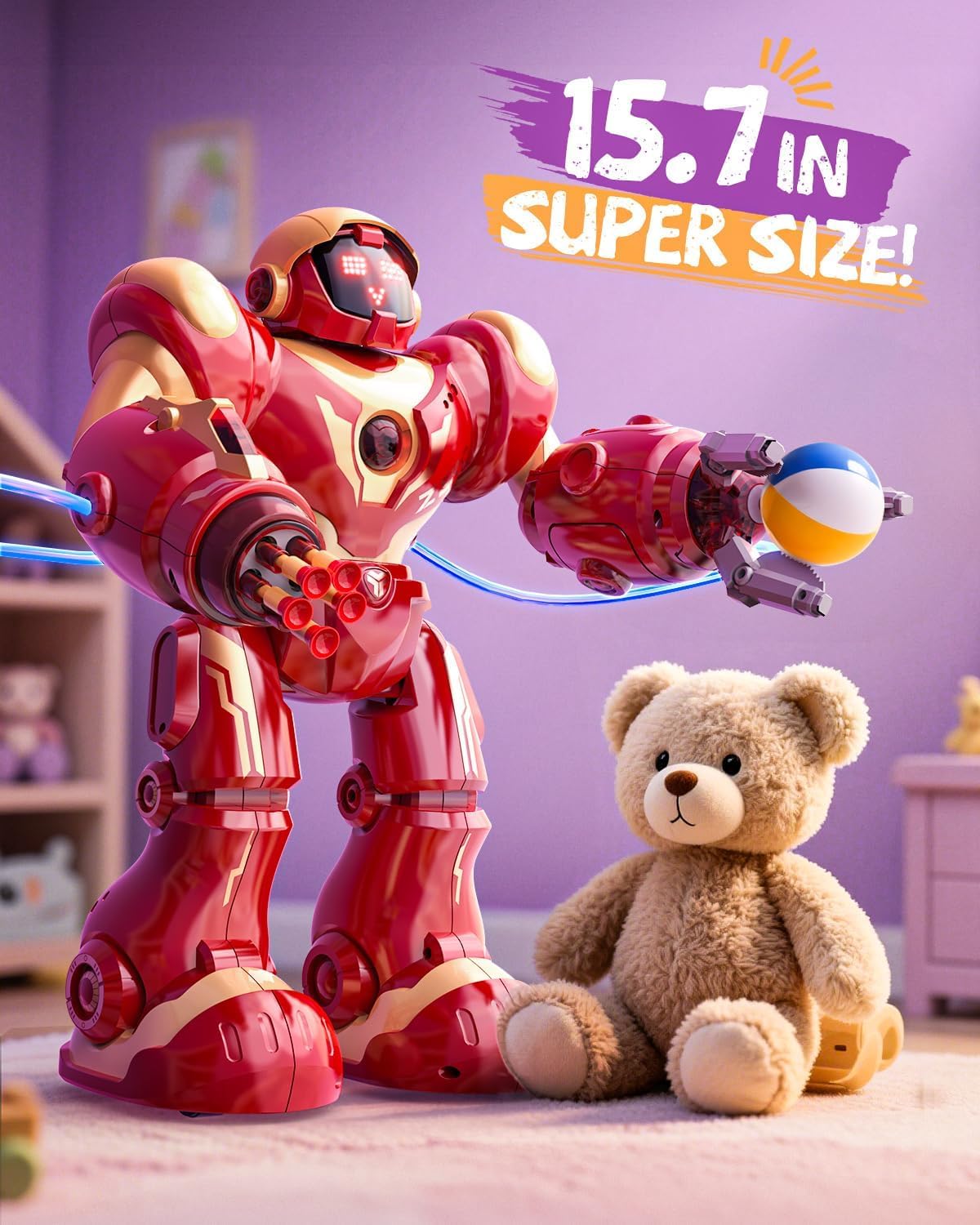 Holyton 5088 Smart Robots for Kids,Large STEM Programmable RC Robot, with Voice Control,APP Control,LED Eyes,Ideal Gift for 4 5 6 7 8 9 Years Old Boys and Girls