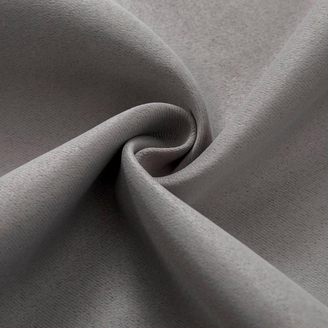 Joydeco 72 Inch Blackout Curtains for Bedroom, Thermal Insulated Black Out Curtains 2 Panels Set, Room Darkening Drapes for Living Room Window Rod Pocket Back Tab (W37 x L72 Inch, Light Grey)
