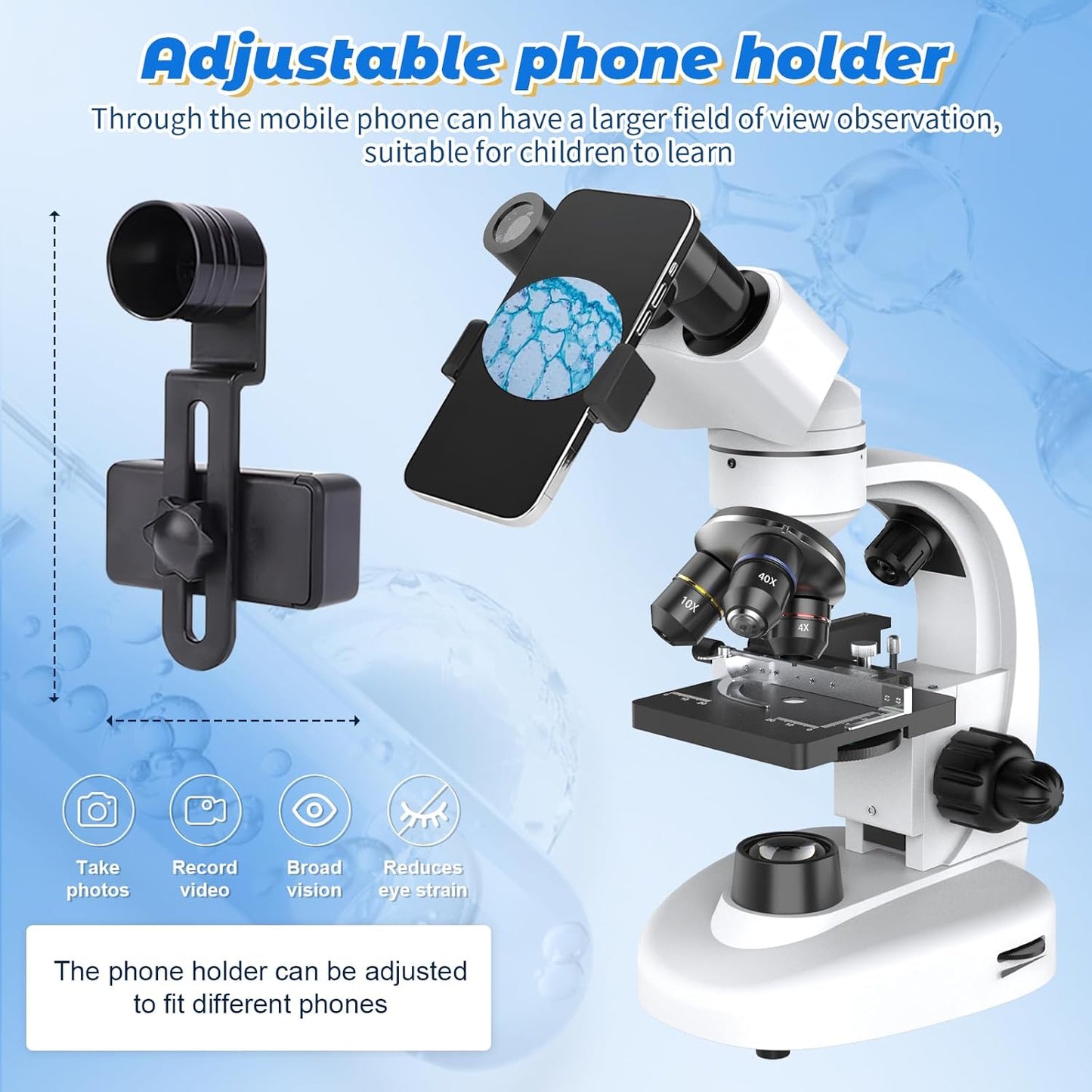 Compound Binocular Microscope for Kids & Adults - 40X-2000X Magnification Professional Microscopes with Slides - Kids Microscope Kit for School & Family Science Education Equipment