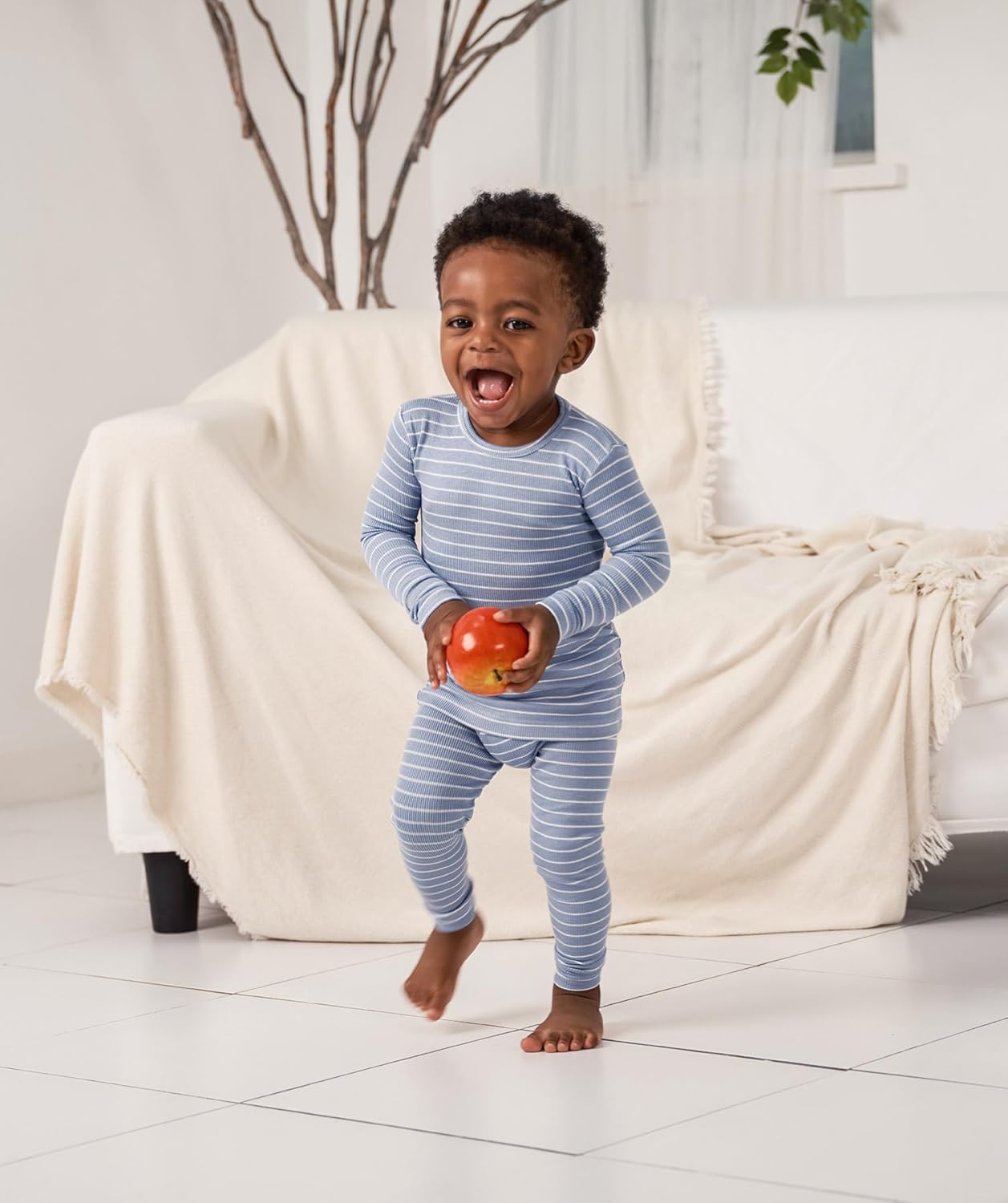 AVAUMA Stripe Pattern Baby Boys Girls Pajama Set Kids Toddler Snug fit Ribbed Sleepwear pjs for Daily Life Style