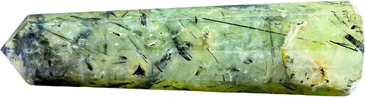 Amazing Gemstone Prehnite Crystal Towers - Natural Healing Crystal Point Obelisk for Reiki Healing and Crystal Grid (3 Inch)