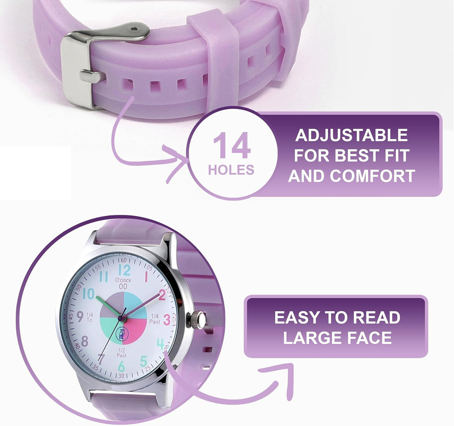 OWLCONIC Analog Kids Watch - Girls & Boys Watches Ages 7-12 - Kids Analog Watch - Telling Time Teaching Tool - Gift Watches for Girls and Boys