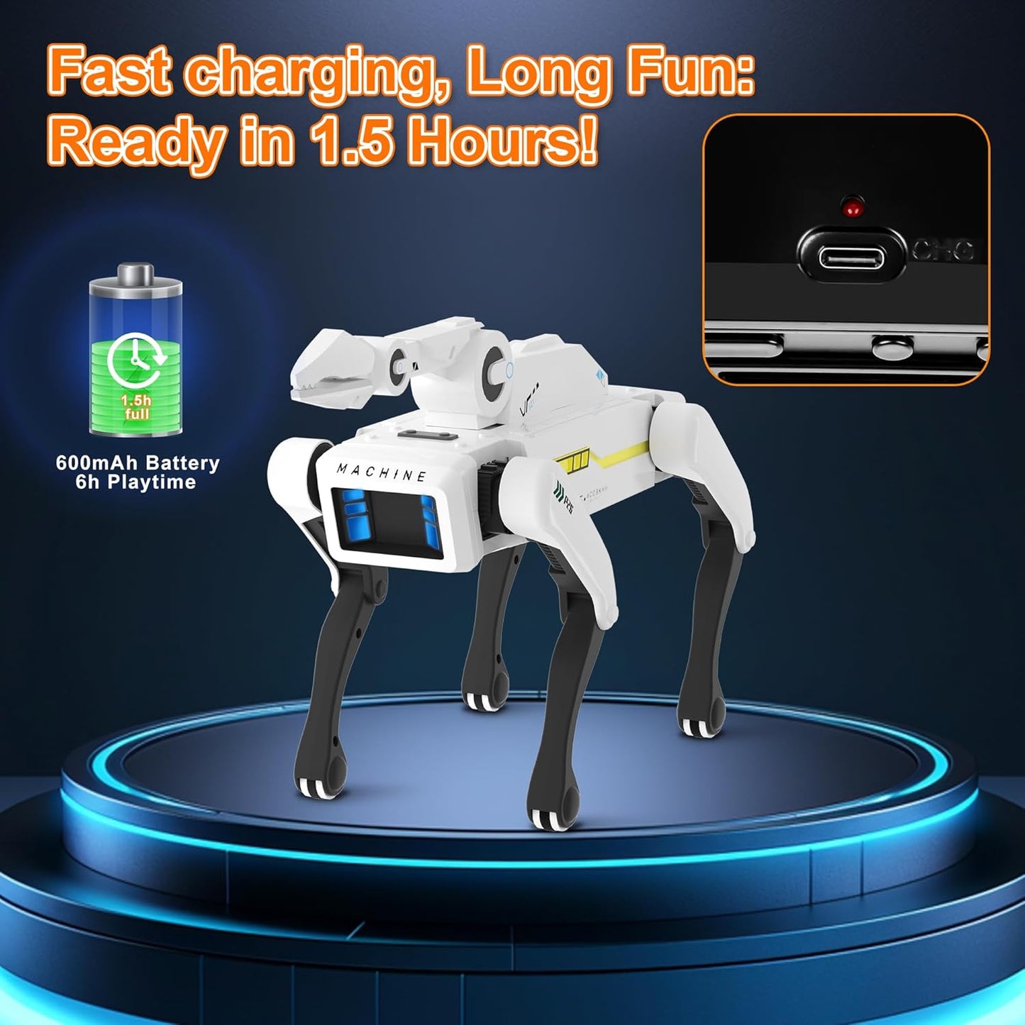 Robot Dog with Claw - Interactive STEM Pet with Voice Control, 30+ Actions & Remot contol, Durable Design for Kids Age 6+