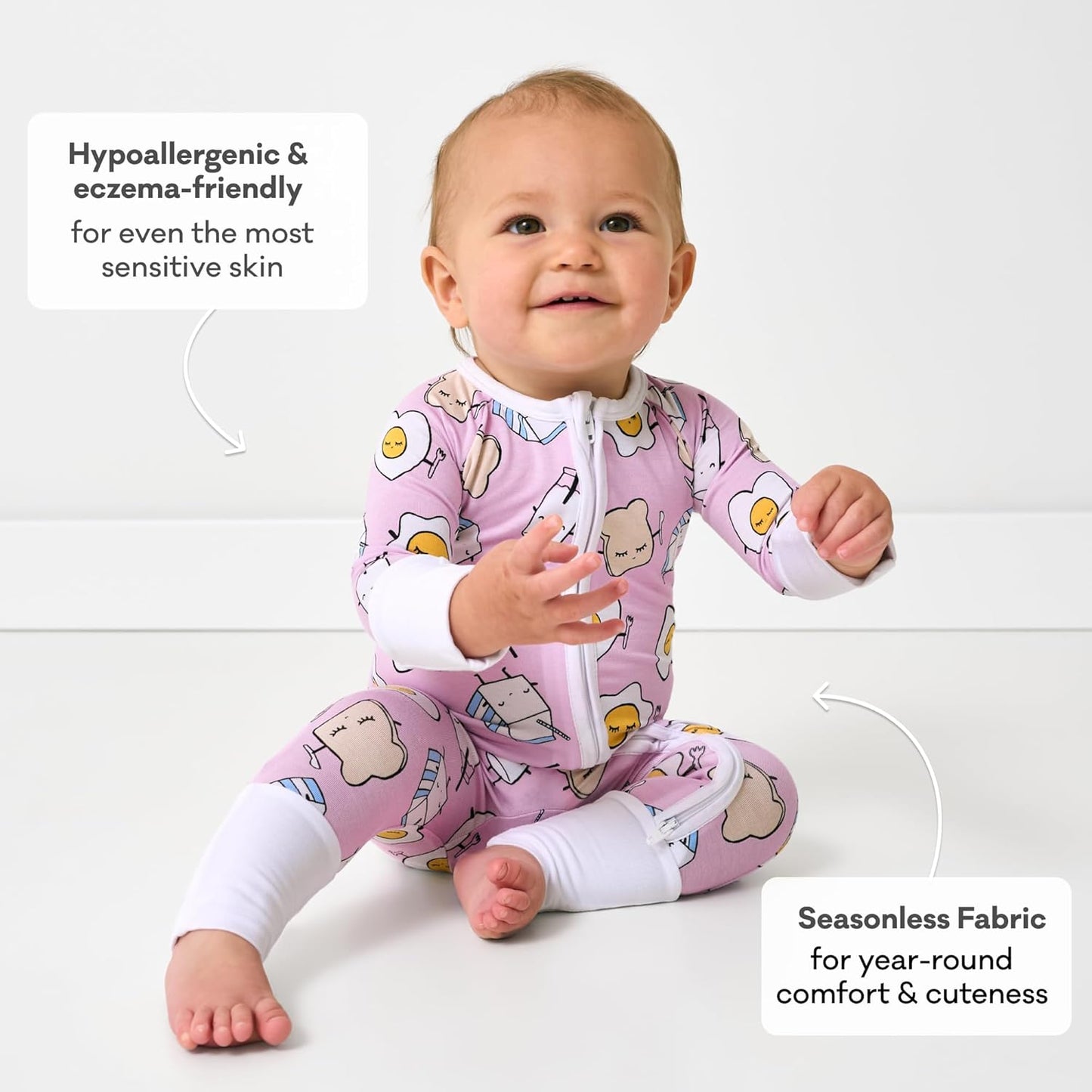 Little Sleepies Pajamas for Baby Boys & Girls, Viscose from Bamboo Baby Pajamas, Preemie & Newborn Sleepers, 2-Way Zipper PJs