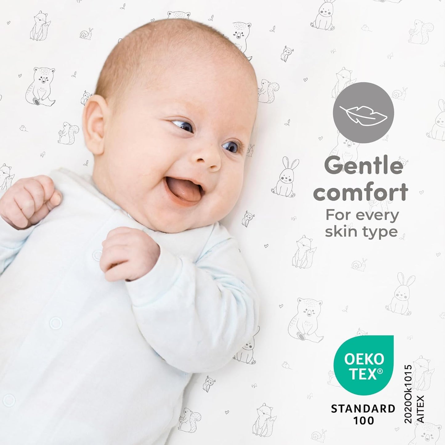 Sweety Fox 2-Pack Crib Sheets - Soft Cotton Jersey Fitted Sheets for Boys and Girls, Mini Crib Sheets, Toddler Bed Sheets (Woodland)