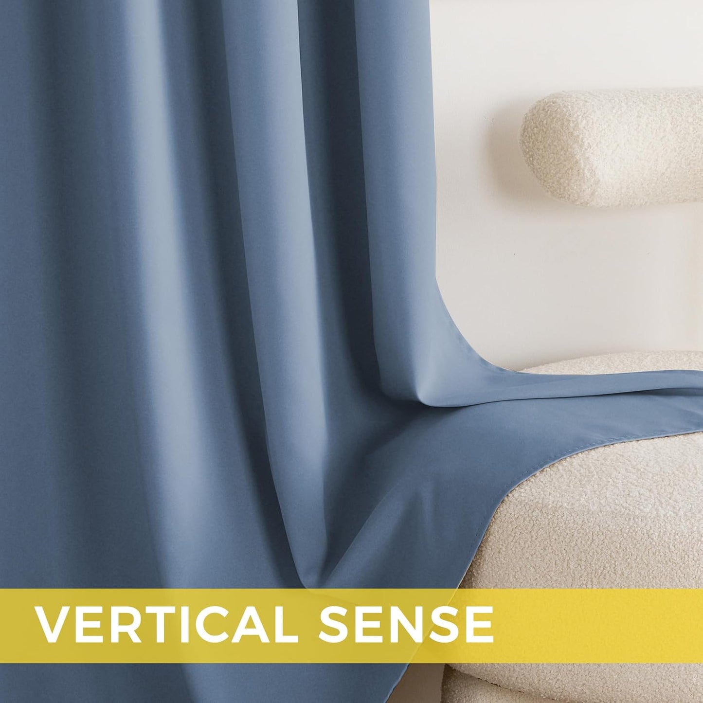 NICETOWN Stone Blue Blackout Curtains 102 inch Long, Thermal Insulated Grommet Privacy Energy Saving Shades for Bedroom, Living Room, Bathroom, Laundry, Patio, Closet, 2 Panels, W52 x L102