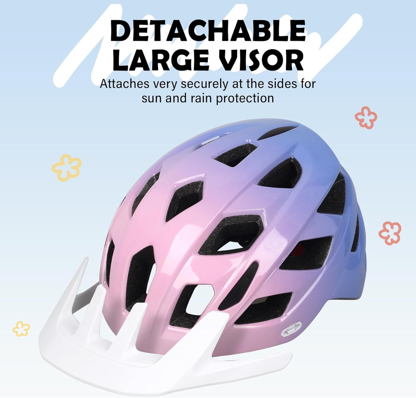 Kids Bike Helmet, 2 Size Adjustable for Youth Toddler Boys & Girls 3-5-8-10-12-14 Years, Child Helmets with Visor for Skating Cycling Scooter