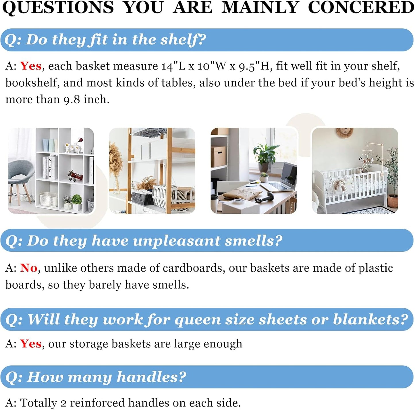 Criusia 6 Pack Closet Organizers and Storage Bins, Cute Dorm Room Essentials for Clothes Beddings Bags, Under Bed Storage Containers, Apartment Essentials Baskets for Organizing (14L*10W*9.5H)