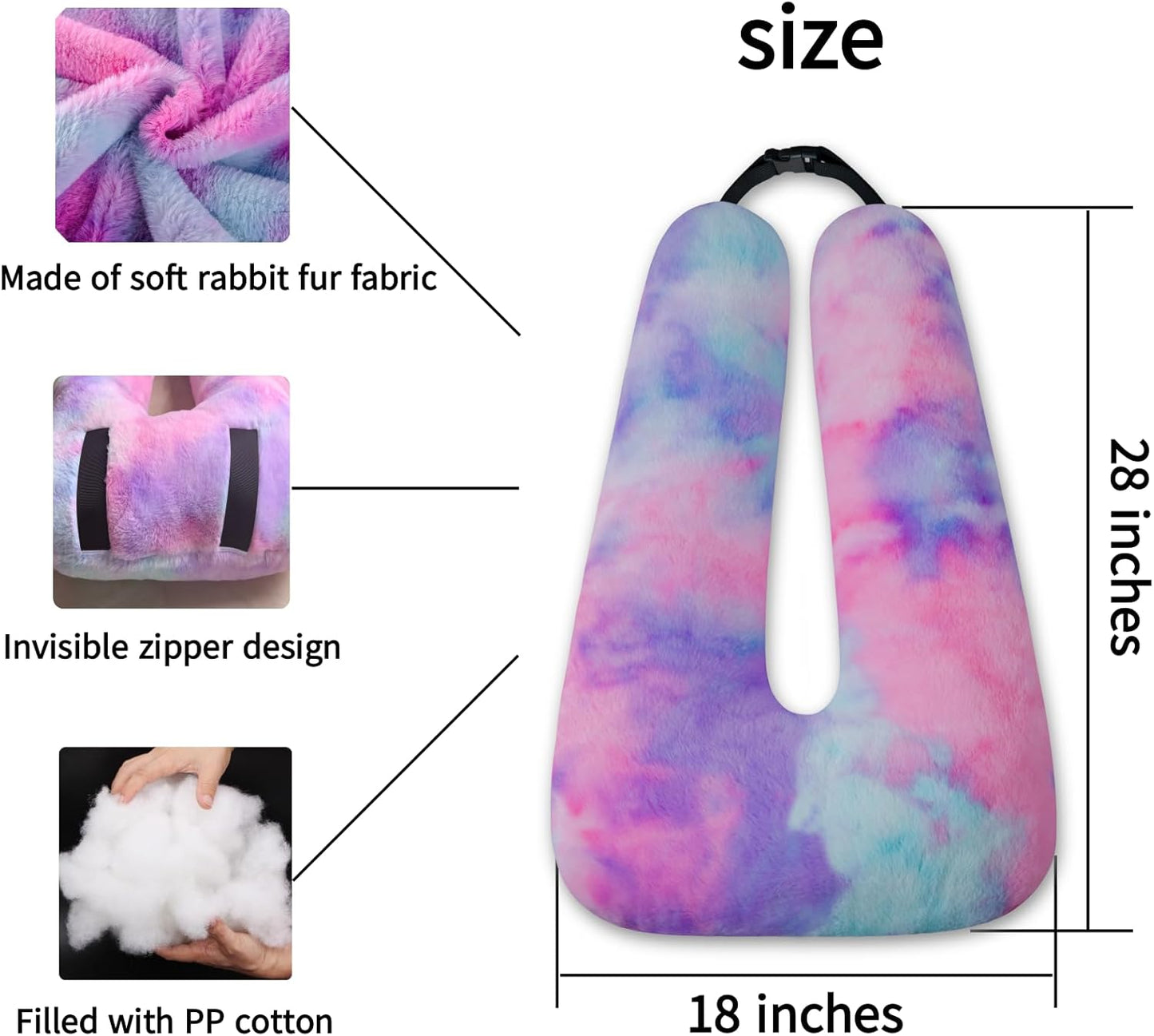 Travel Pillow Car Pillow Kid Car Sleeping The Sleeping Aid for Adults and Kids on Road Trips Kids Travel Pillow Colorful Purple