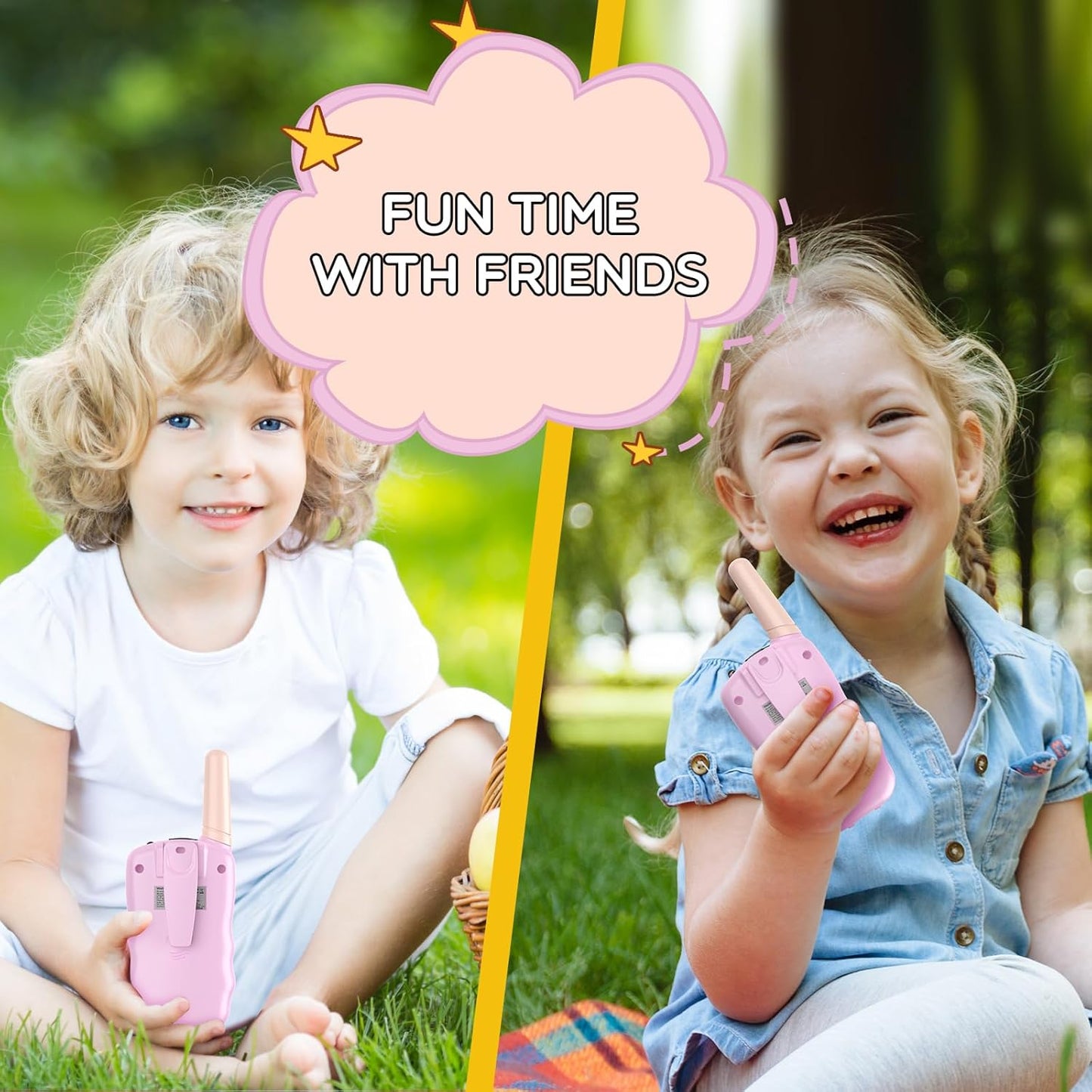 Toys for 3-12 Year Old Girls, Selieve 2 Pack Kids Walkie Talkies Rechargeable with 22 Channels, LED Flashlight and VOX Function, Birthday Gifts for 4 5 6 7 8 9 10 Year Old Girls